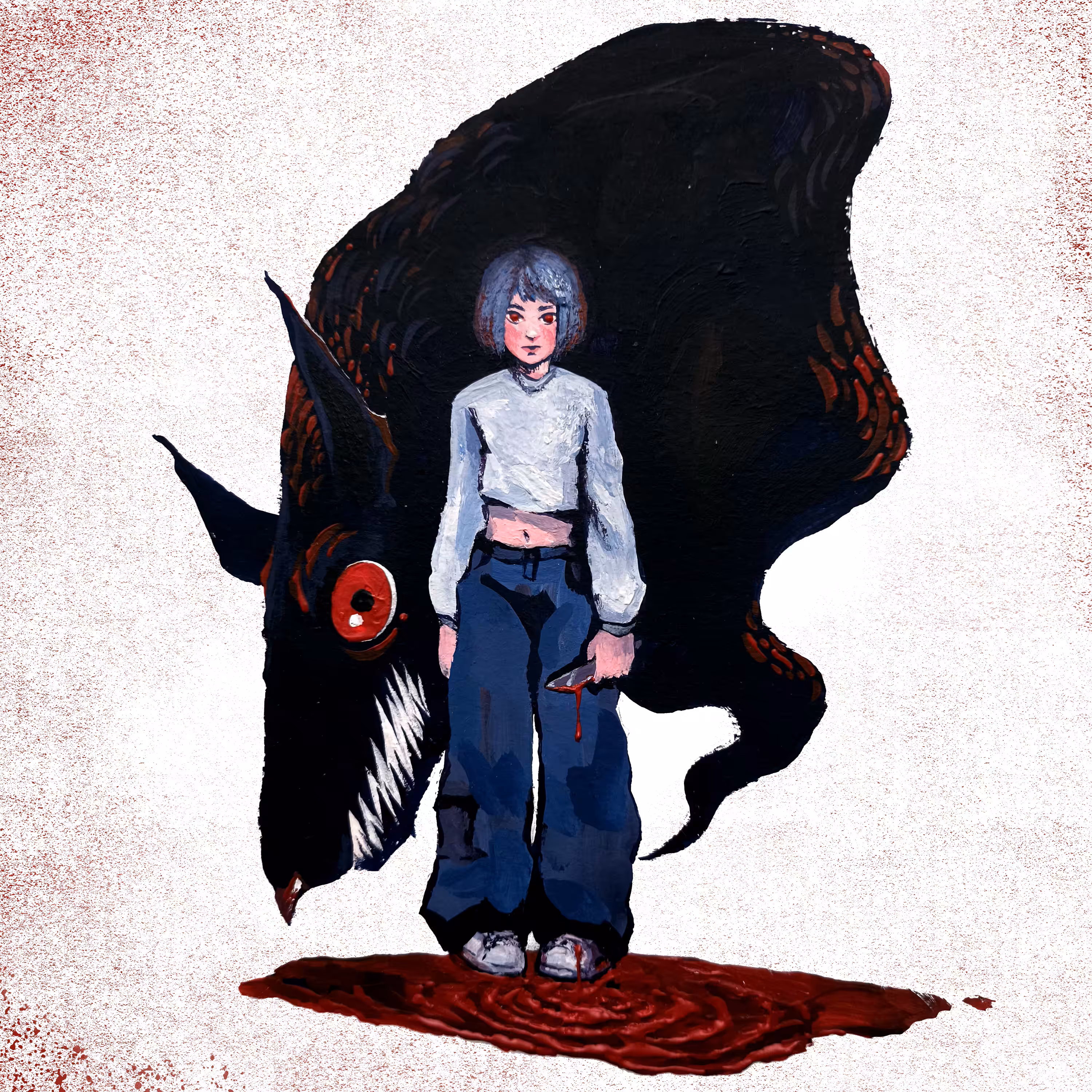 Blue hair: bloody