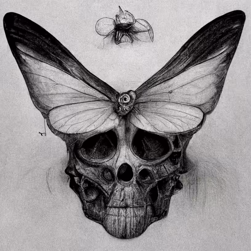 O.G. SPIRATOM - Butterfly Skullz 💀🦋 AI Concept Sketch for KaptN 