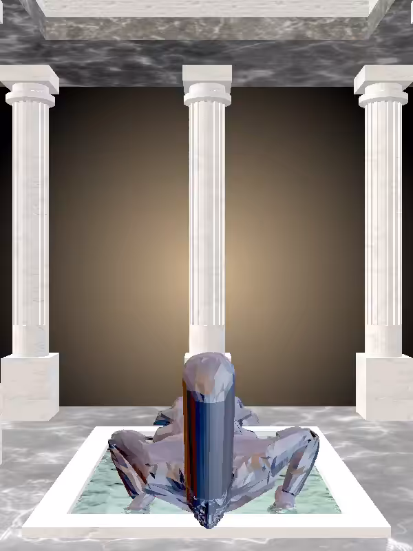 HeavenComputer: The Fragmented Athletic Stealth Dark Blue Man #7253