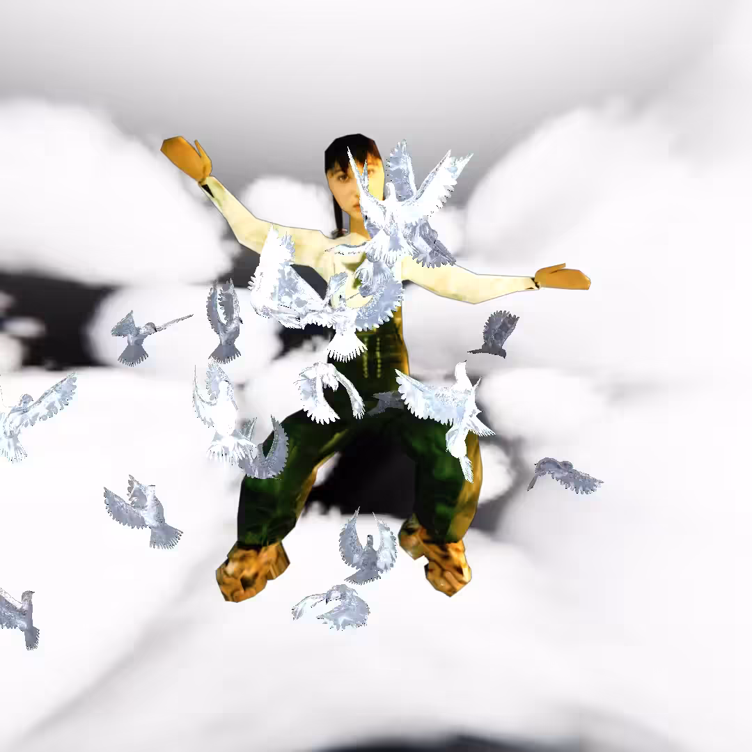 Cloud #6: The Vintage Sky Star Character With the Doves.