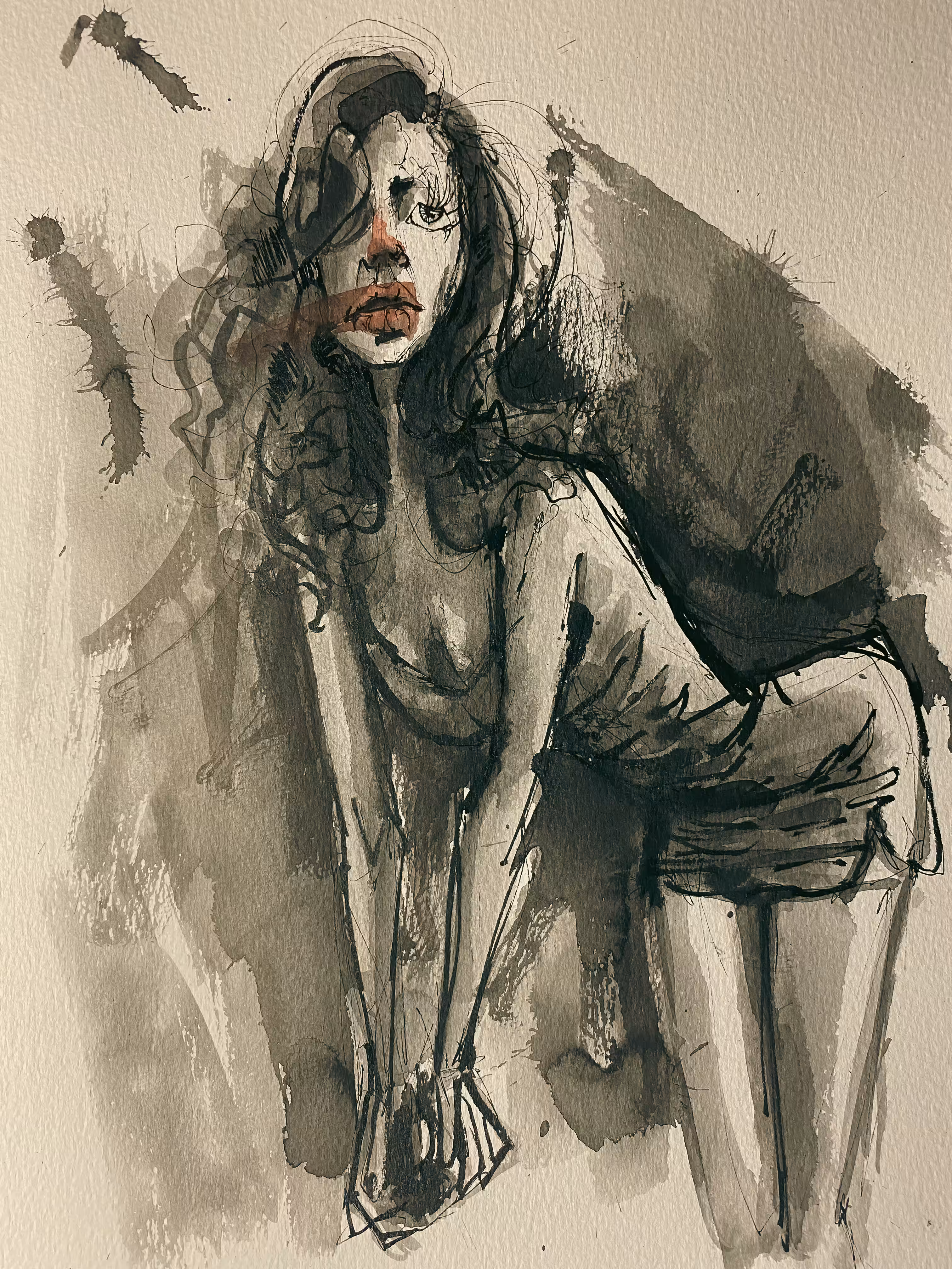 Ink with some question marks in her head