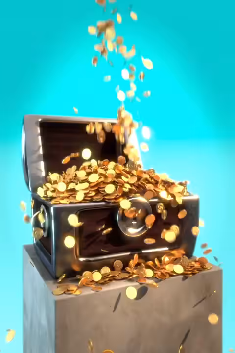Chest of Bitcoins - The Great Gold Rush