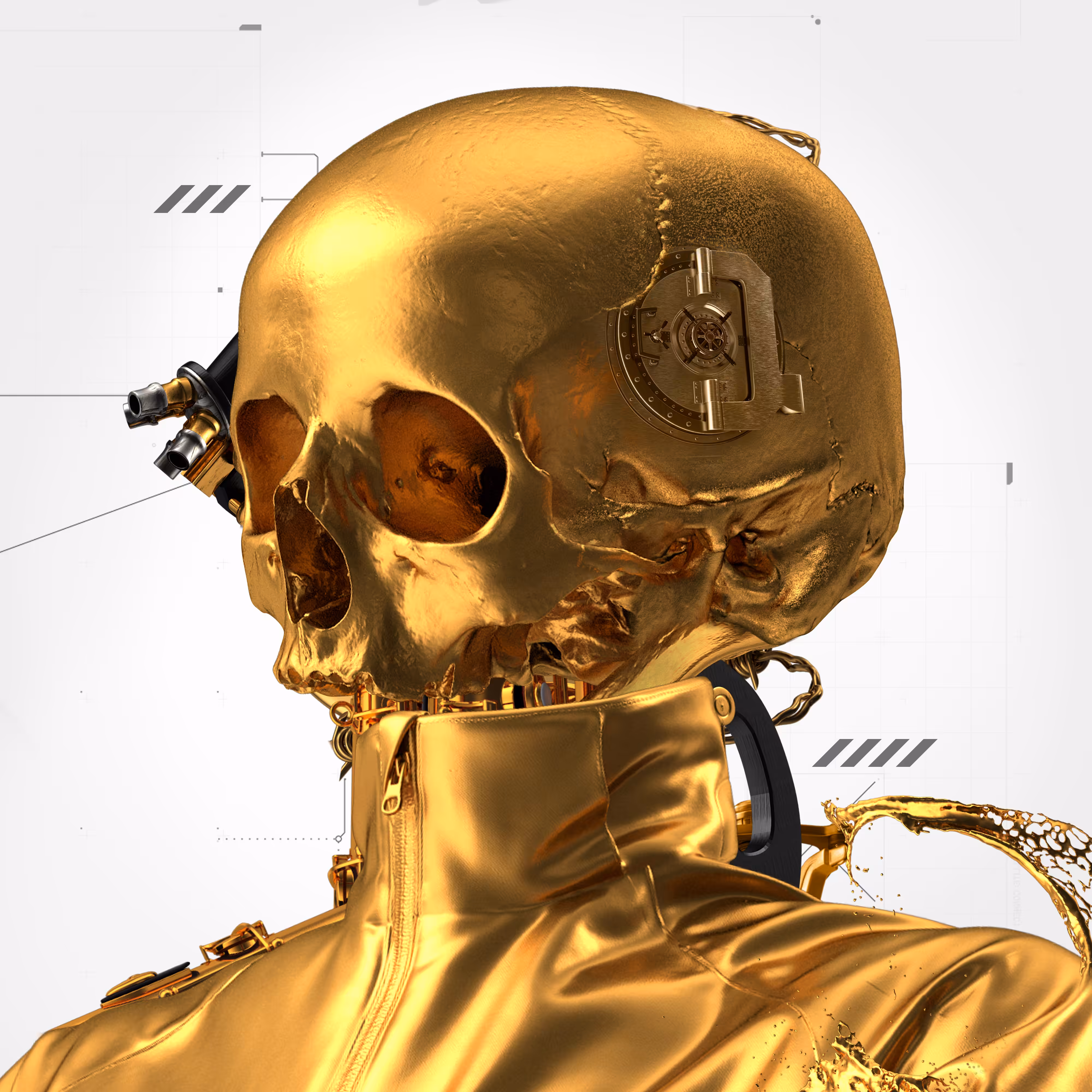 CYBER SKULL (GOLD) 漆號 No.7