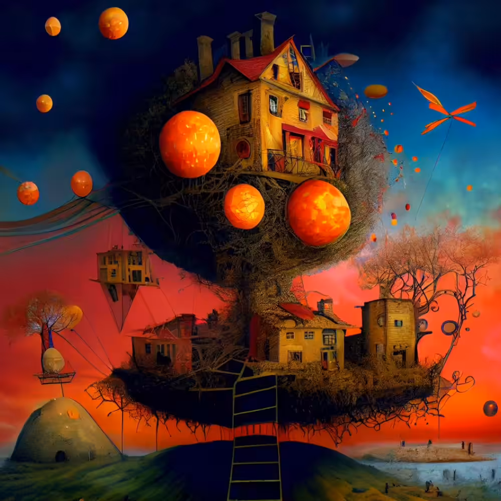 Happy tree 49 - orange balls