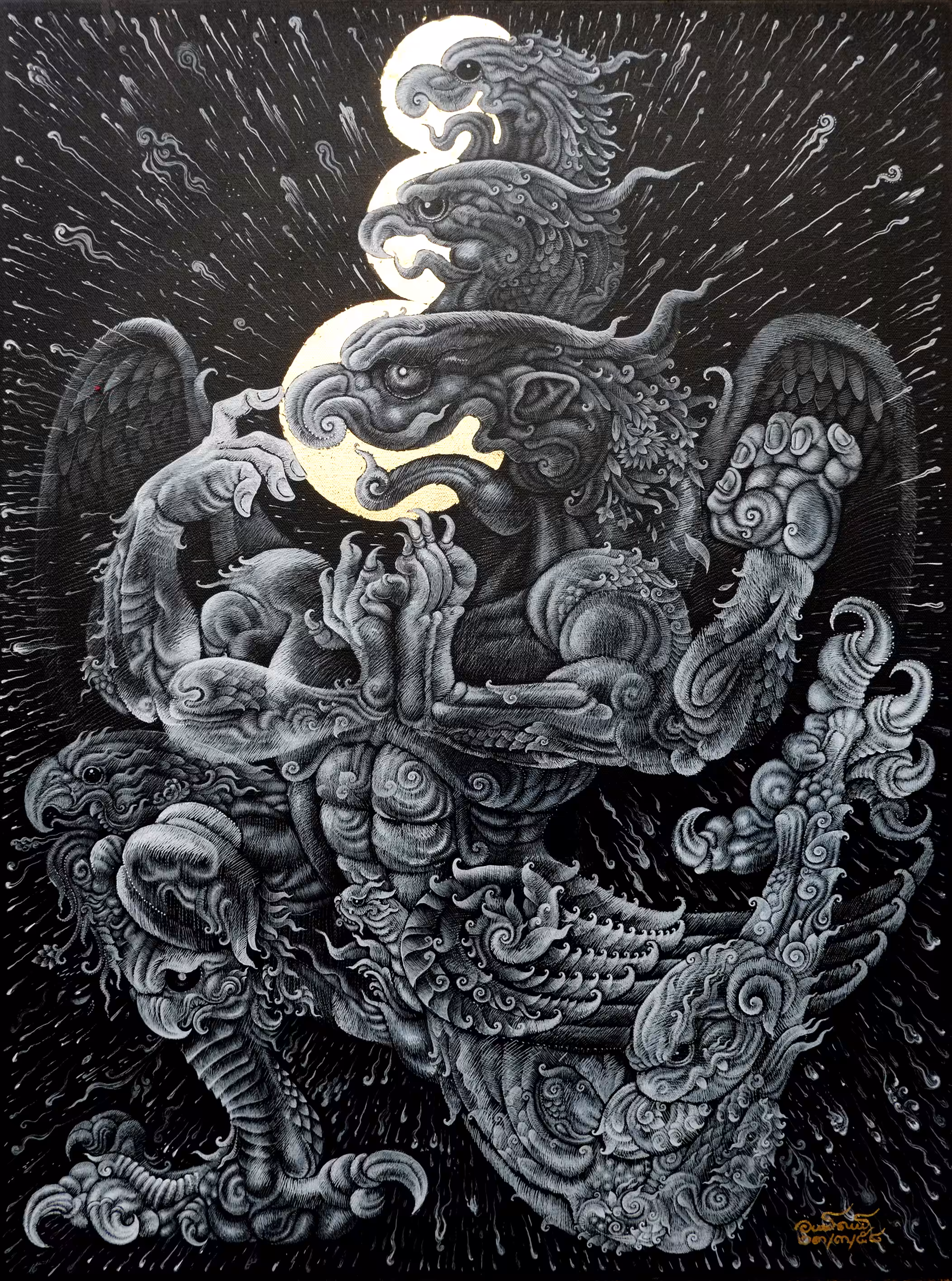 Three heads Garuda.