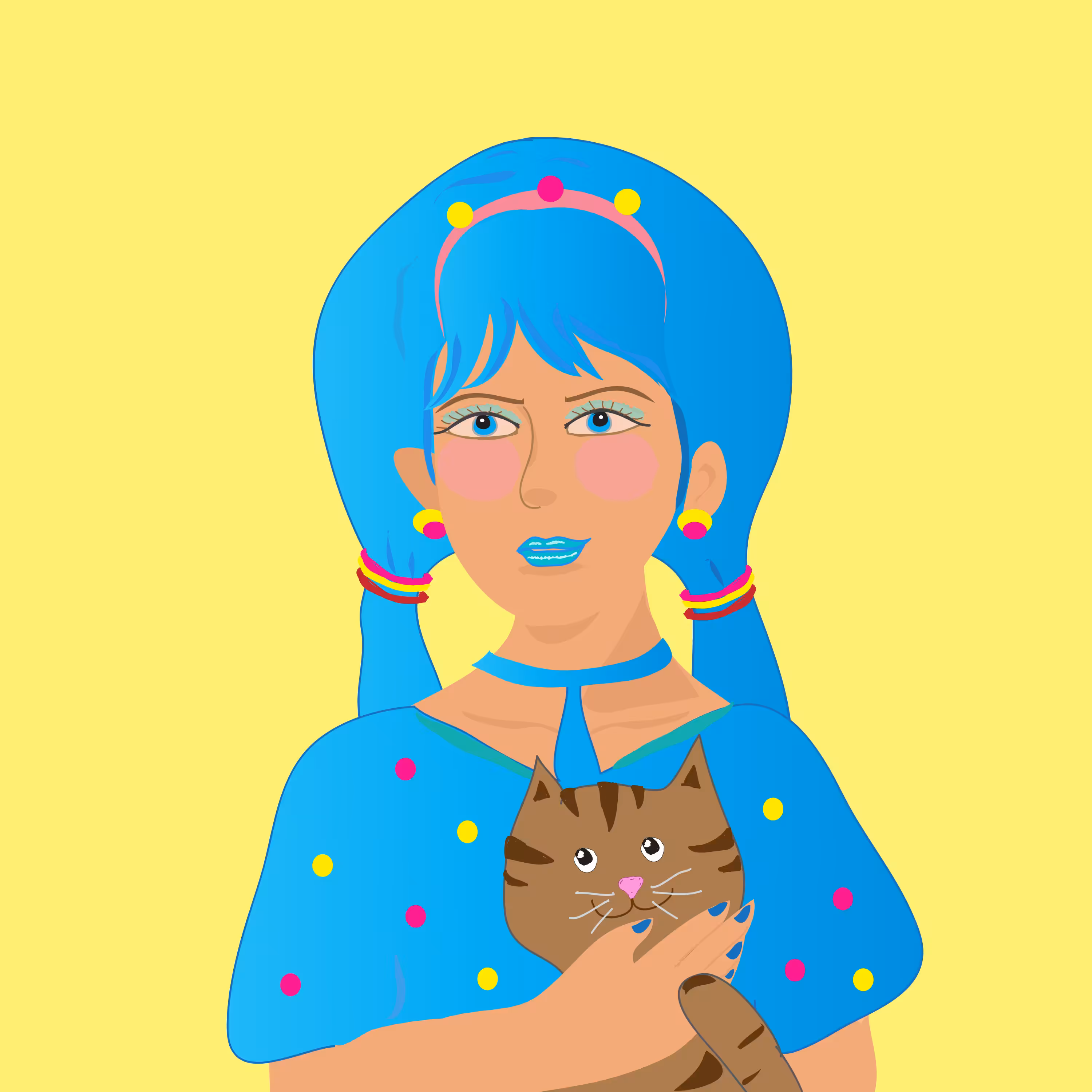 Girl and Cat 002