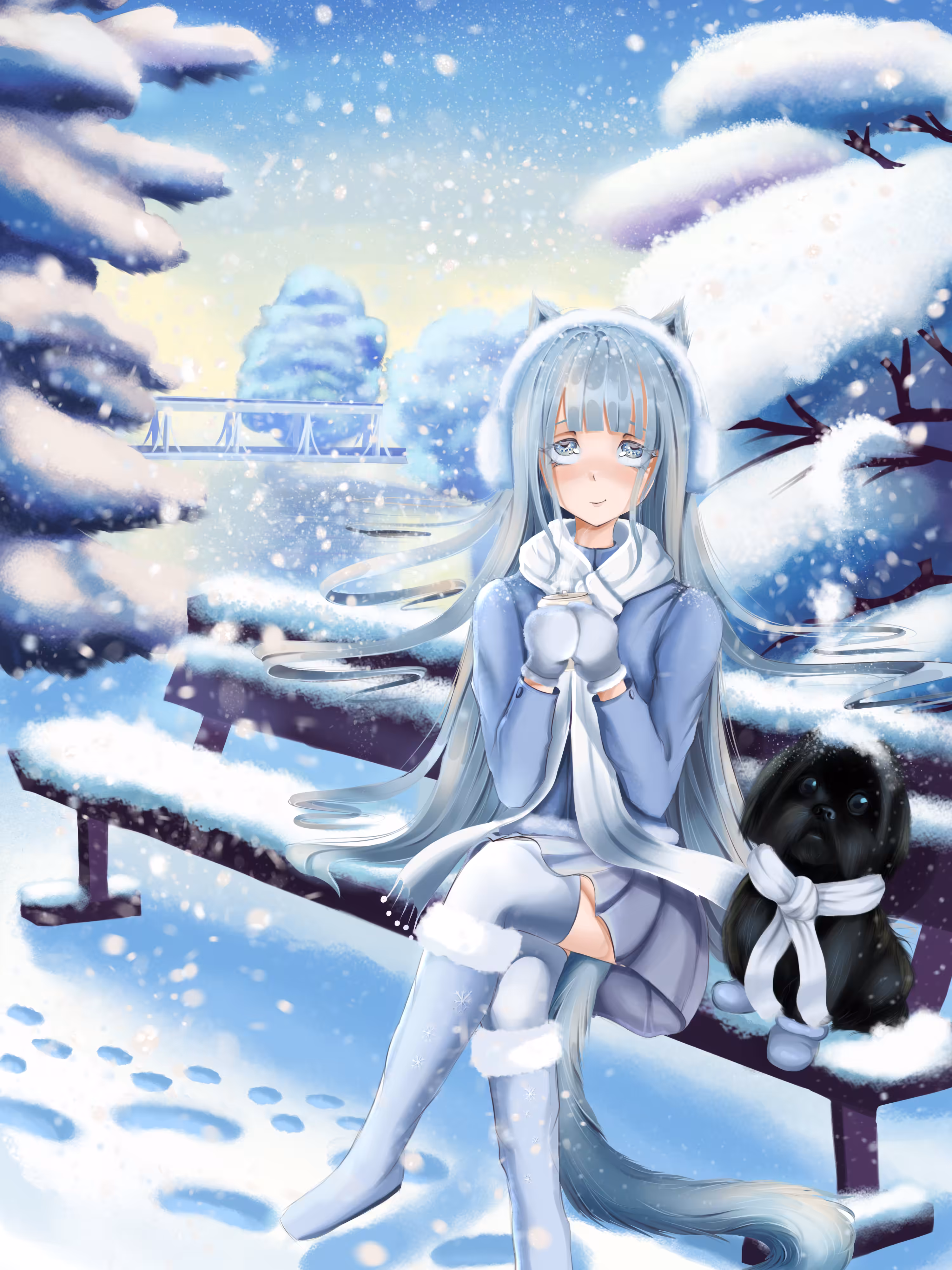Millie and her friend in a winter fairy tale. 