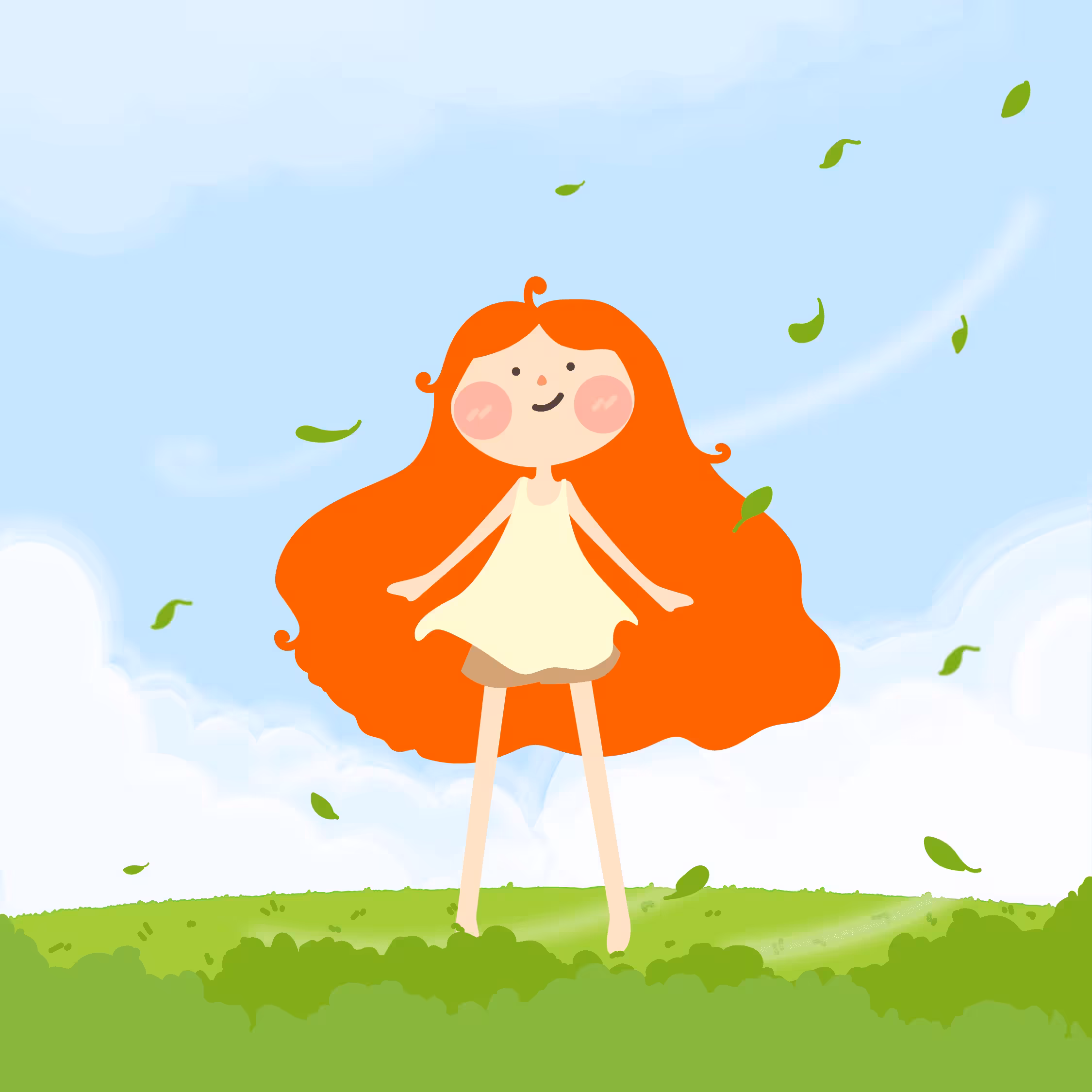 little girl and sky