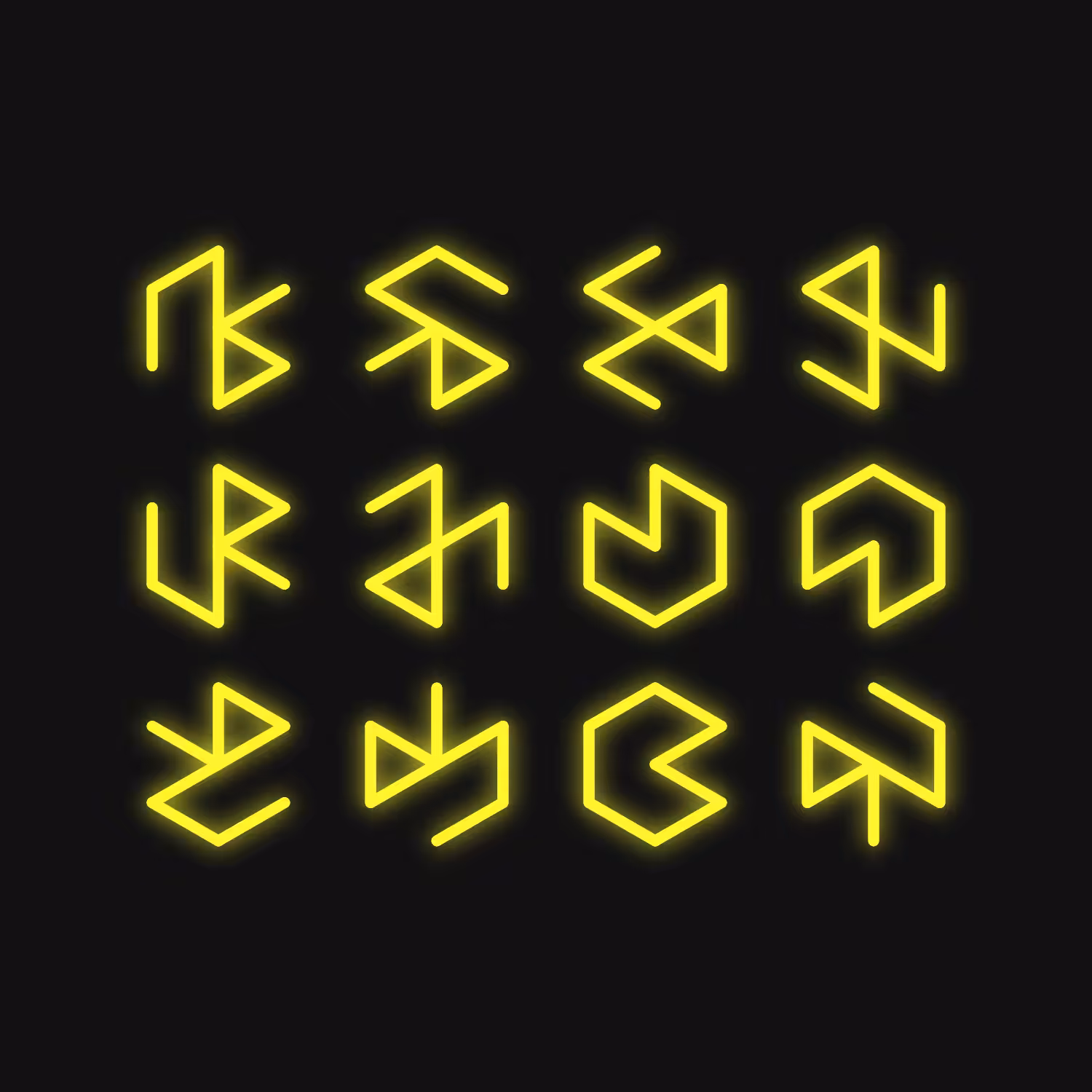Neon Cubes (Yellow)