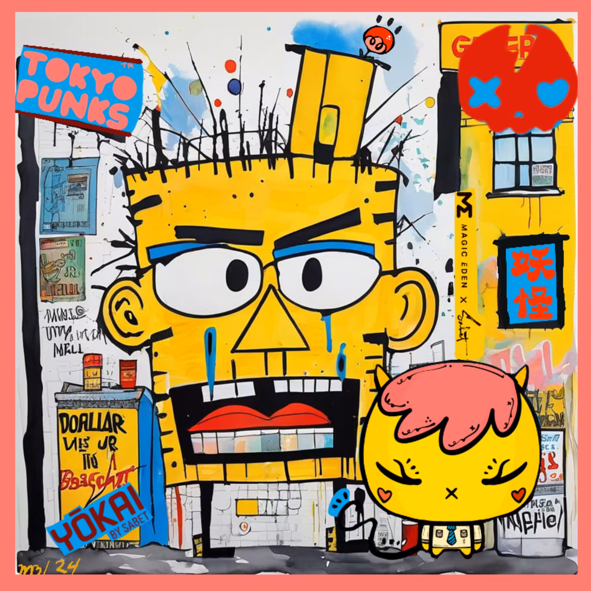 Graffiti at the Dollar $tore × MotherBear x Tokyo Punks YŌKAI by SABET”
