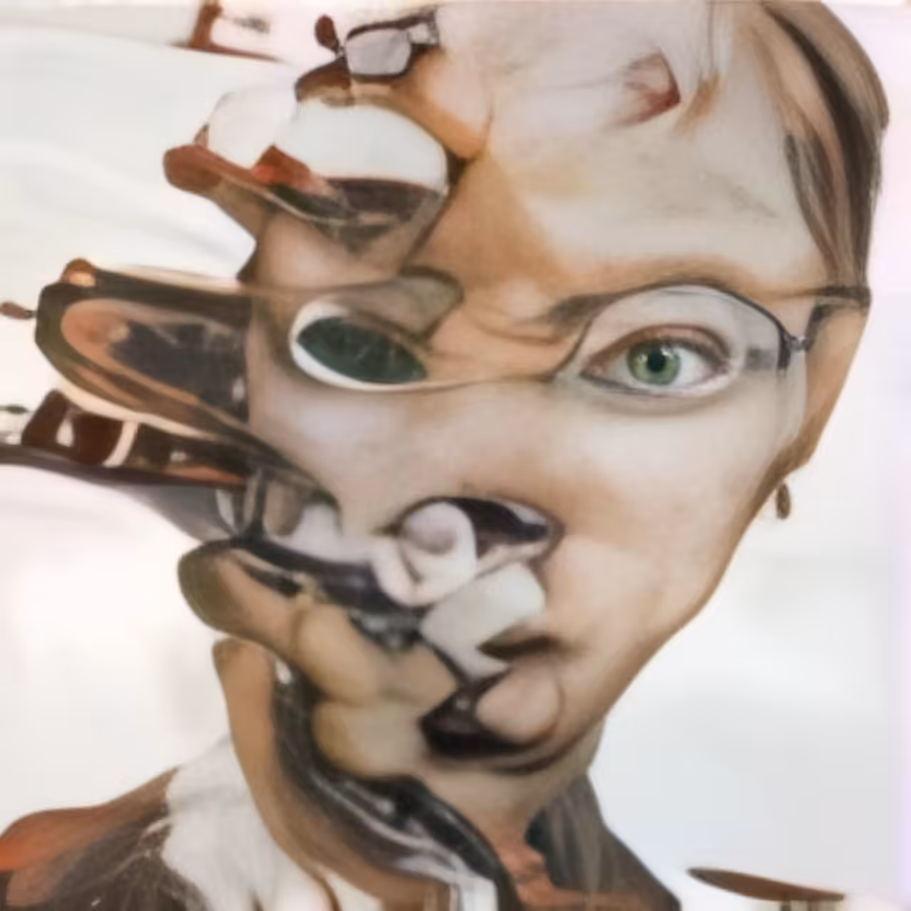 A portrait of girl dreaming of a new face