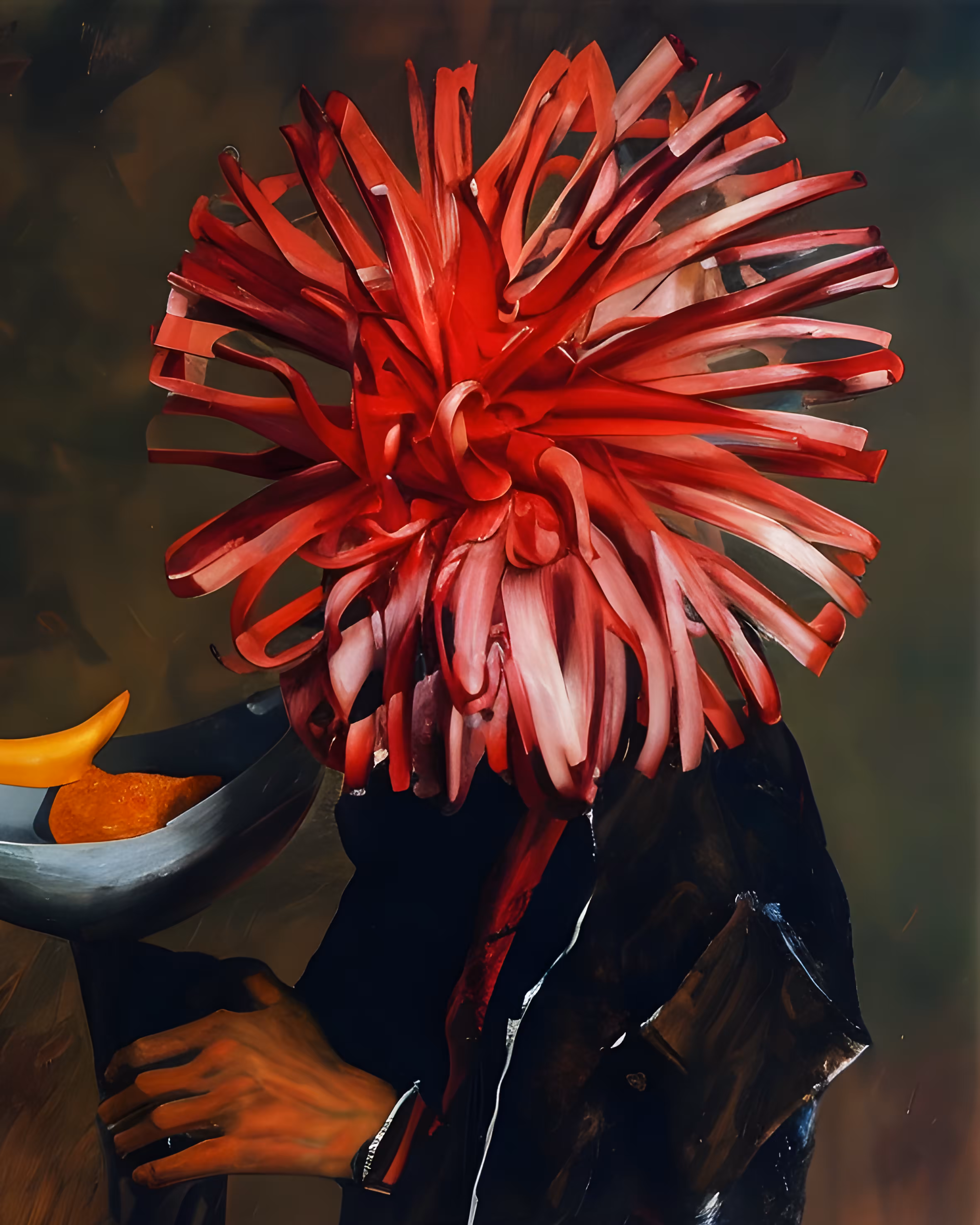 "Floral Head: Profile Portrait"