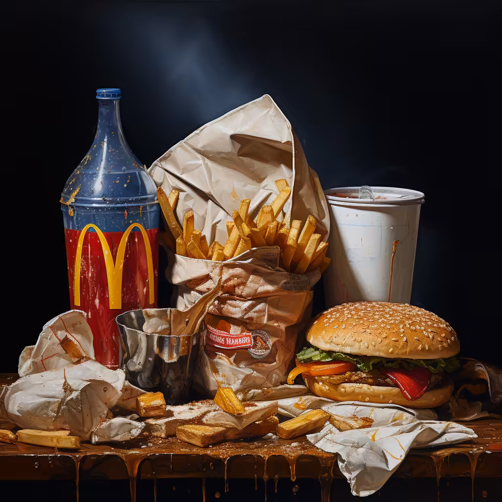 Still life of 17th century QPC meal