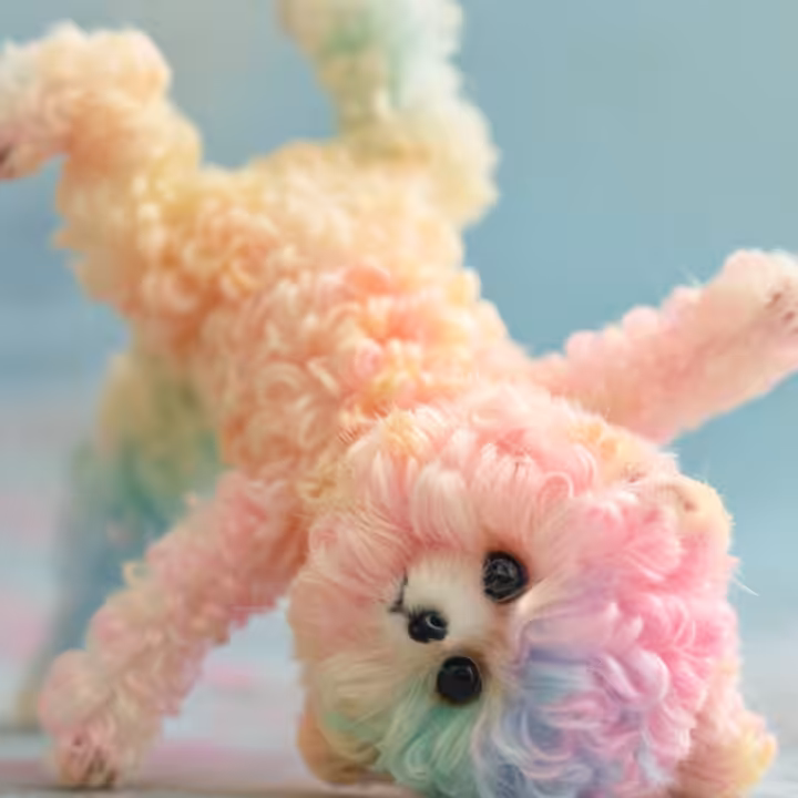 Cute toy yoga dog