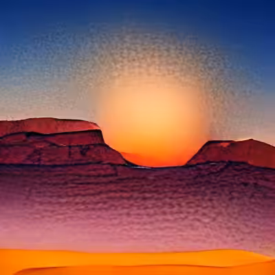 sunset over desert