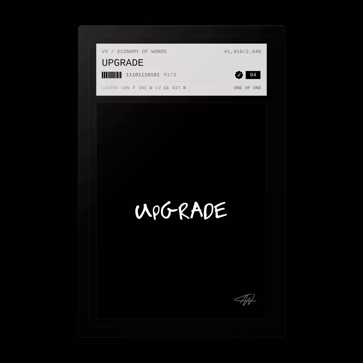 Economy of Words: UPGRADE · #1910
