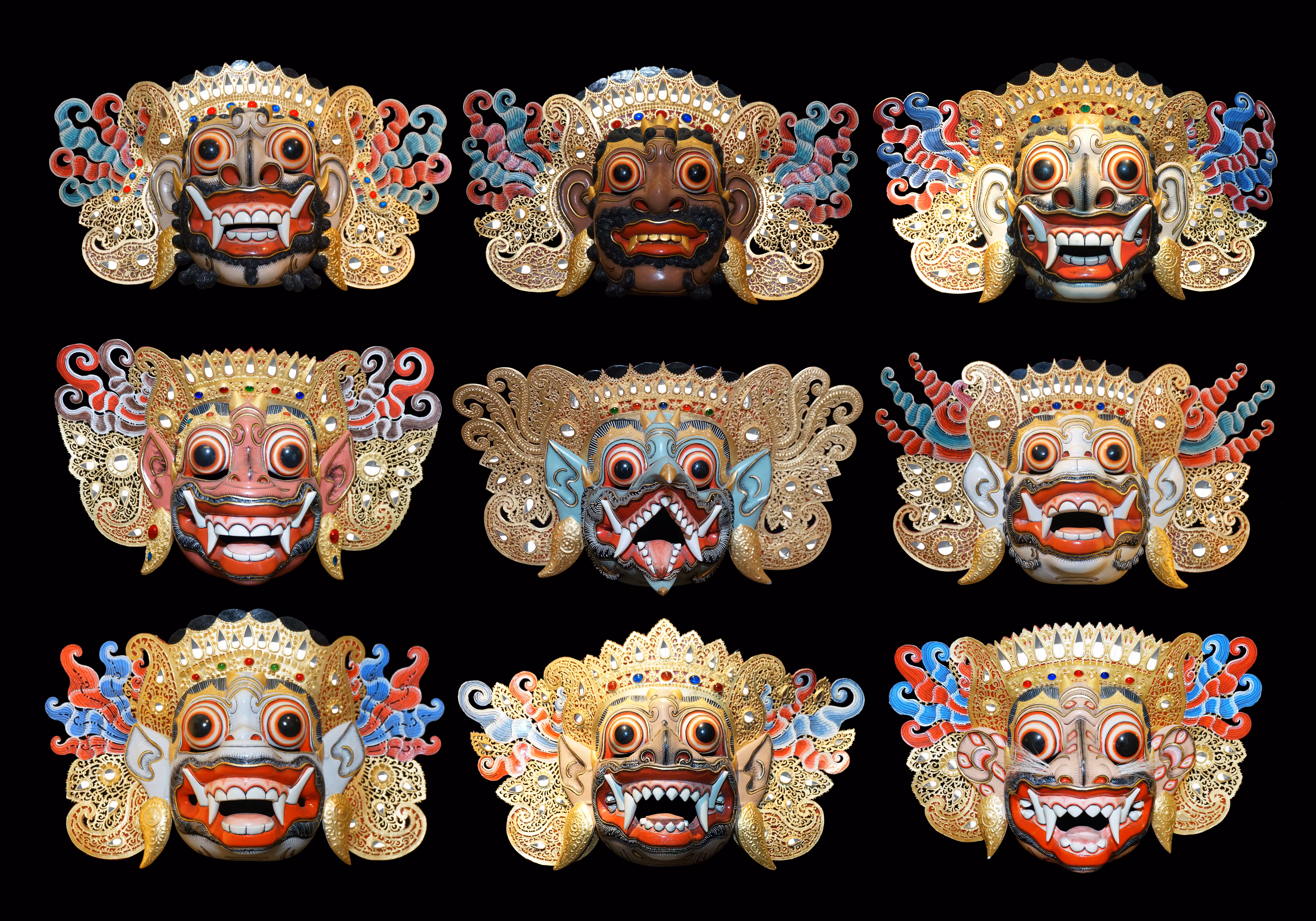 9 bali masks