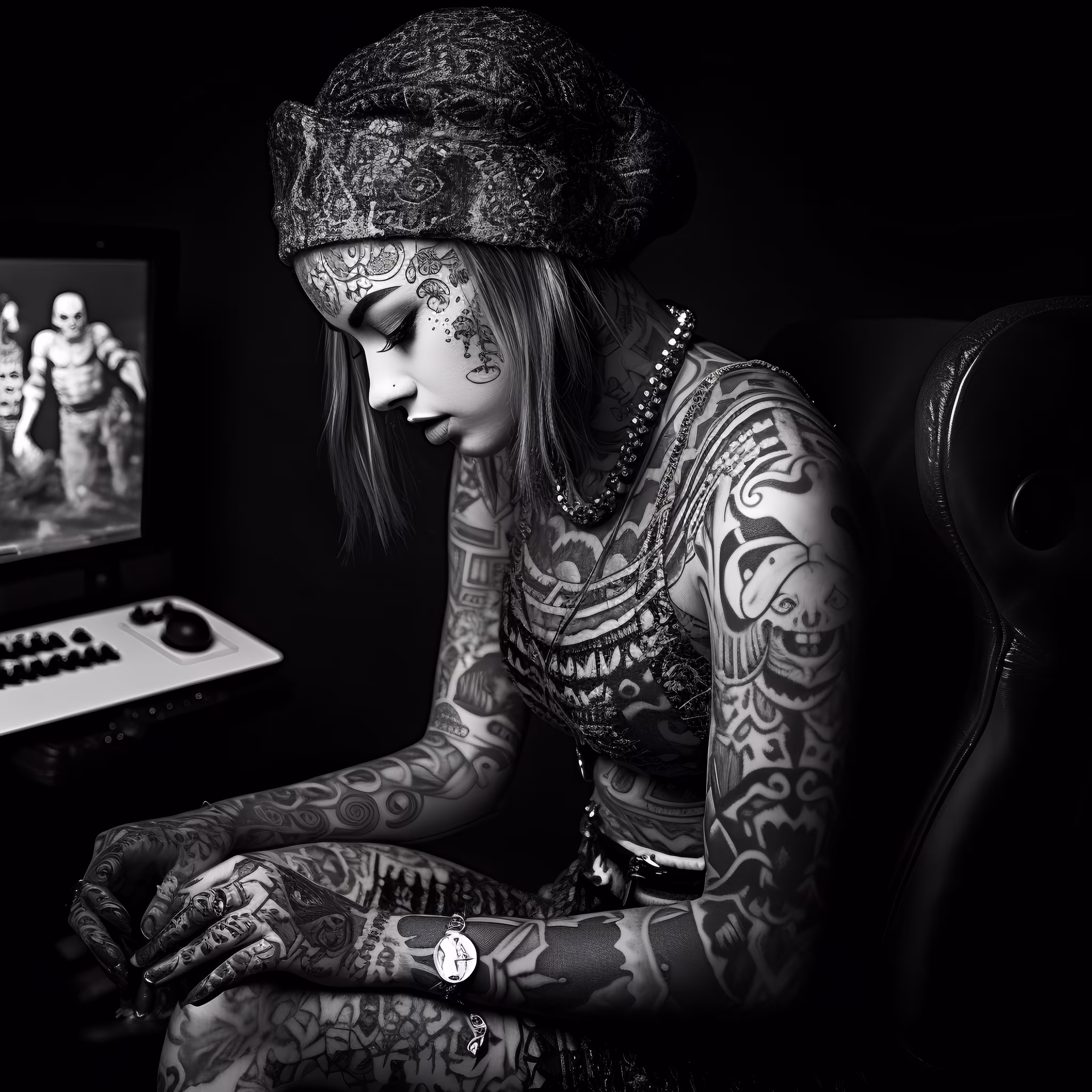 Vintage Punk Gamer Girl #1 