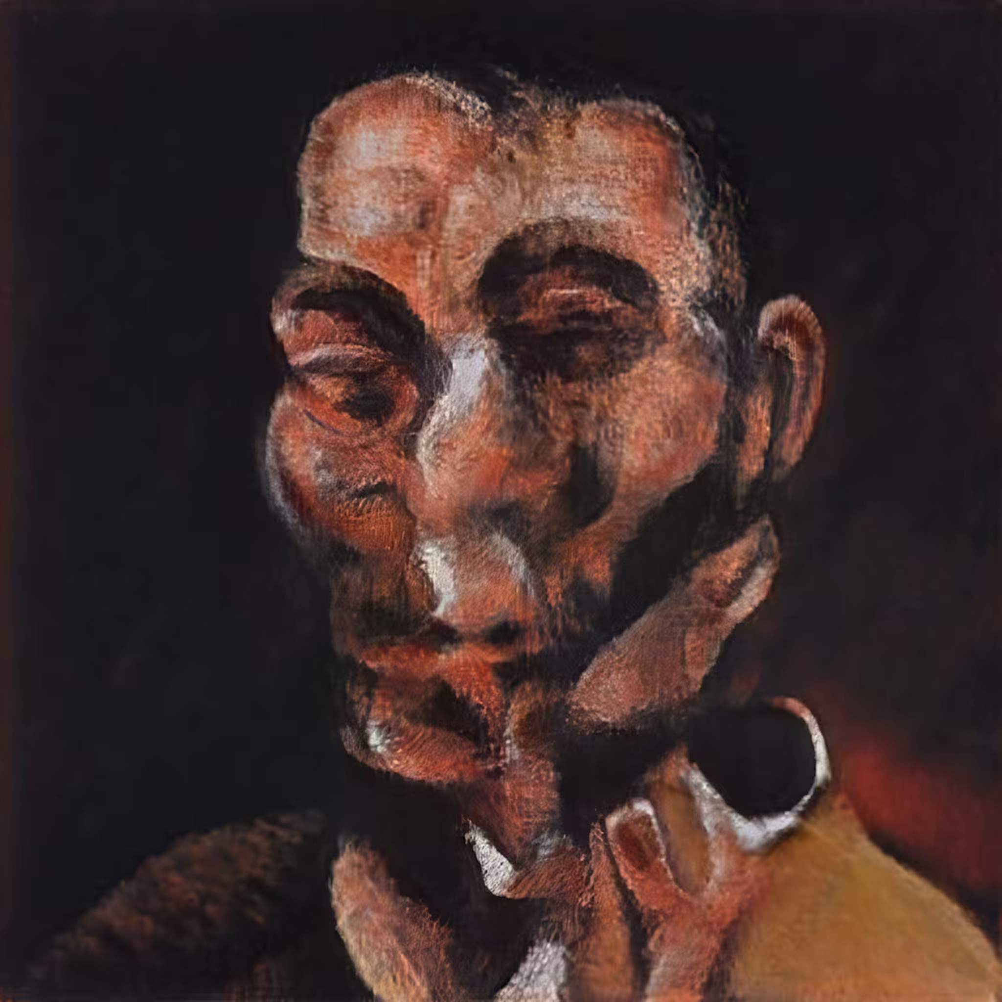 Study for a portrait of Satoshi Nakamoto IV (after Bacon)