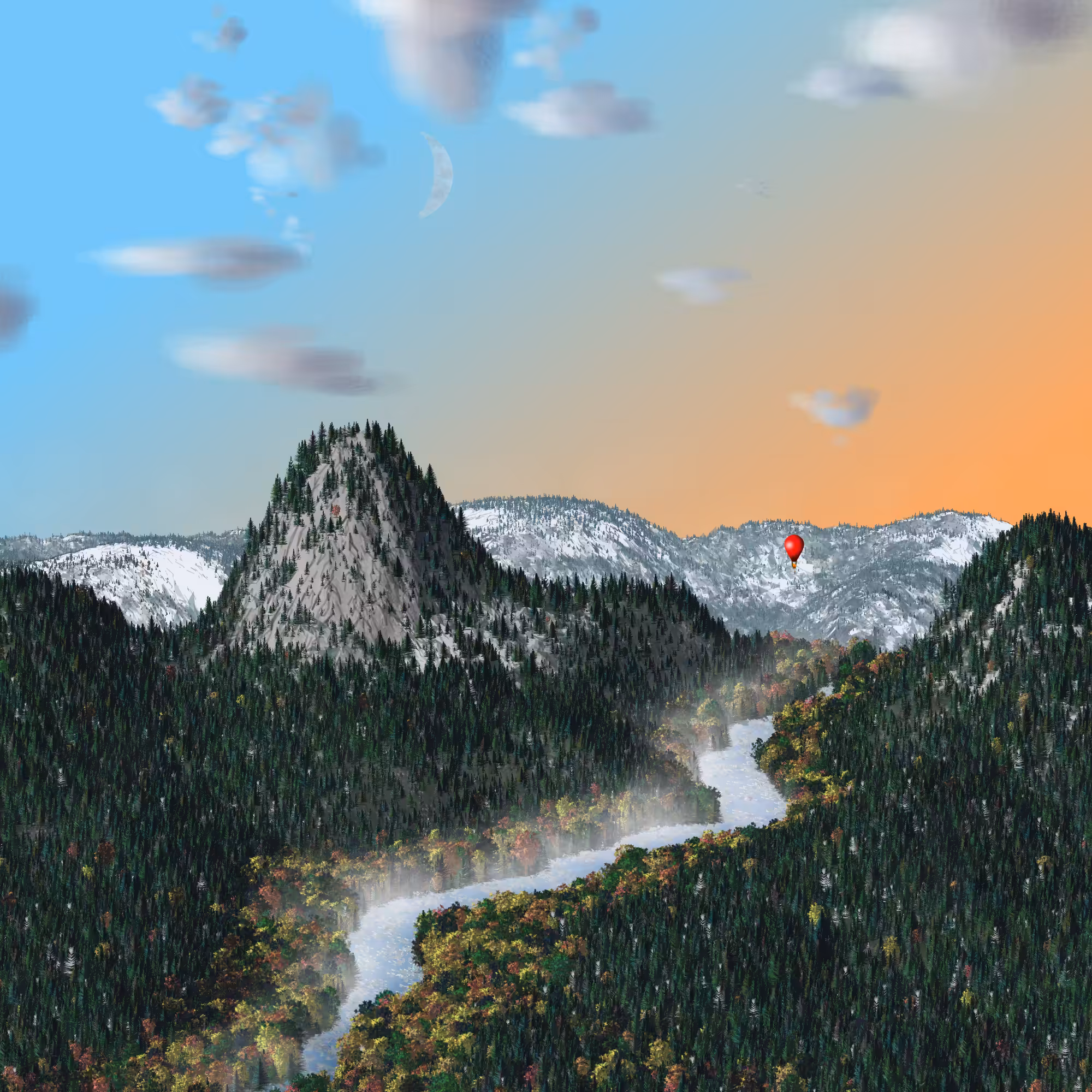 Expedition, river dawn