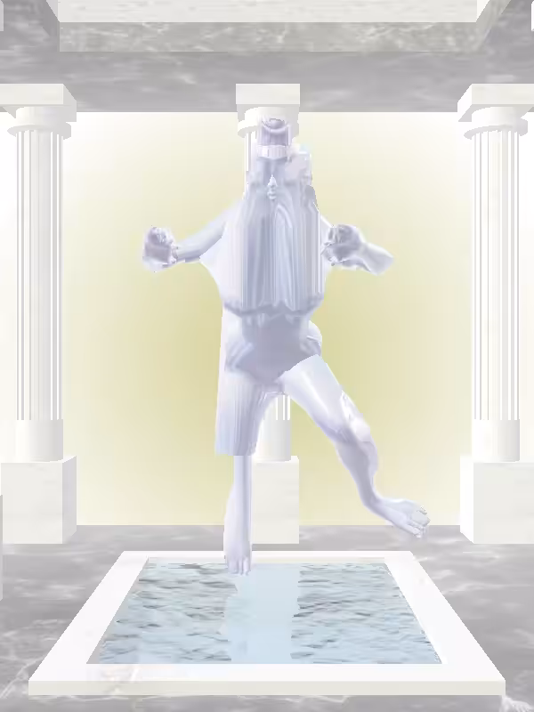 HeavenComputer: The Treading Water Melted Blue Woman #6892