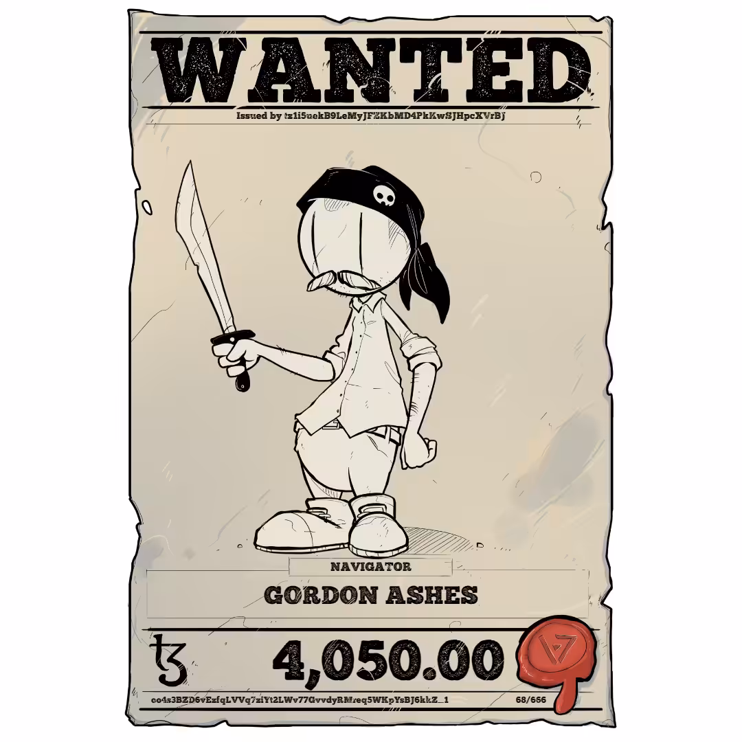 GORDON ASHES | TEZOS PIRATE 68/666