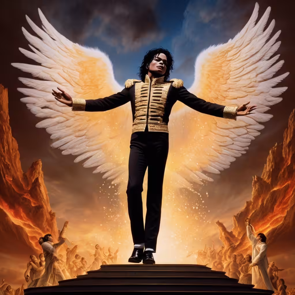 Michael Jackson's spirit performs a concert in heaven