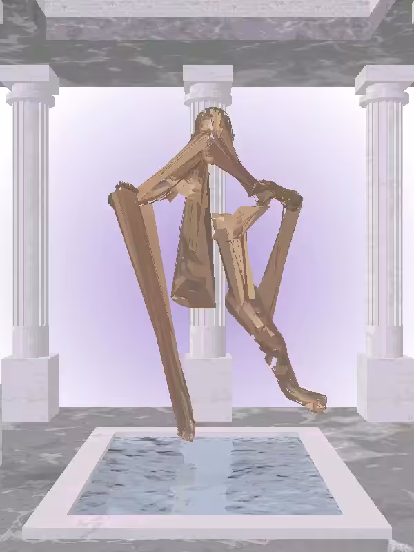 HeavenComputer: The Fragmented Treading Water Old Bronze Woman #4200
