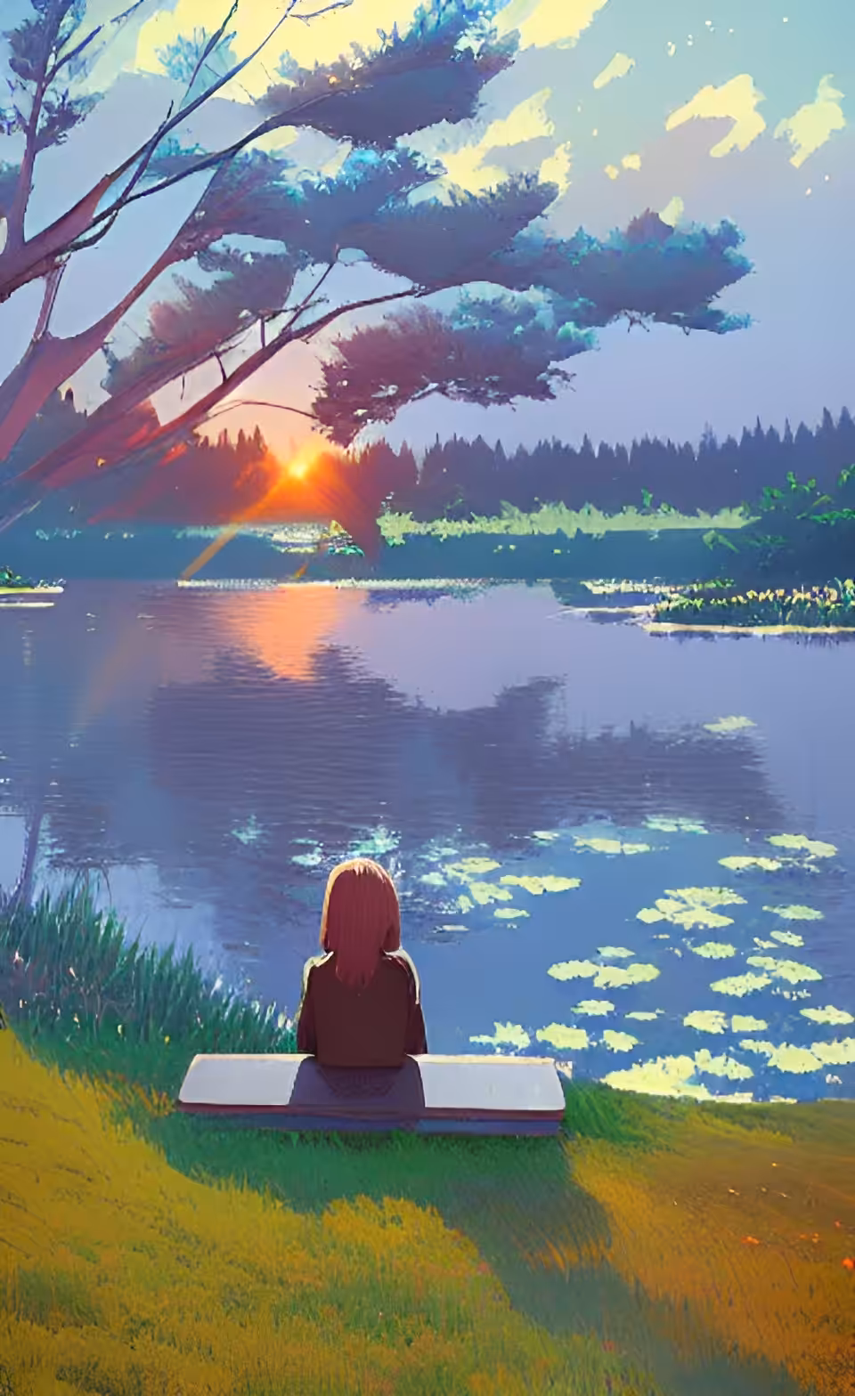 SUNSET ON THE LAKE