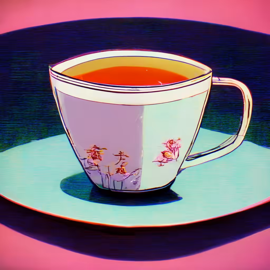 anime inspired teacup with sakura (桜) art