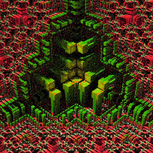 Colorful, warped cubic sponge forms #80