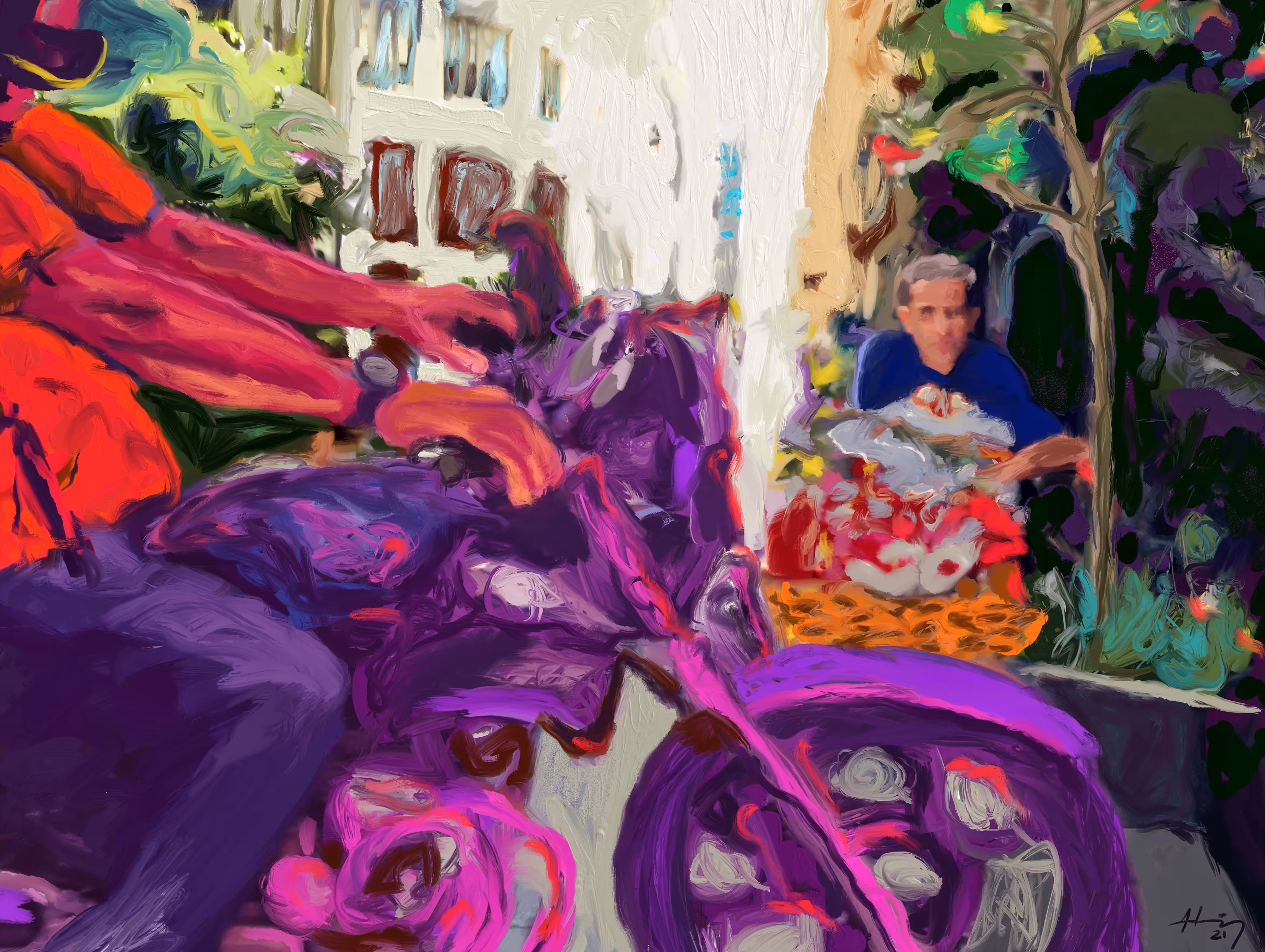 The florist and the delivery biker