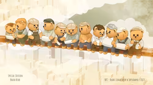 Special Brash Bears Lunch atop a Skyscraper