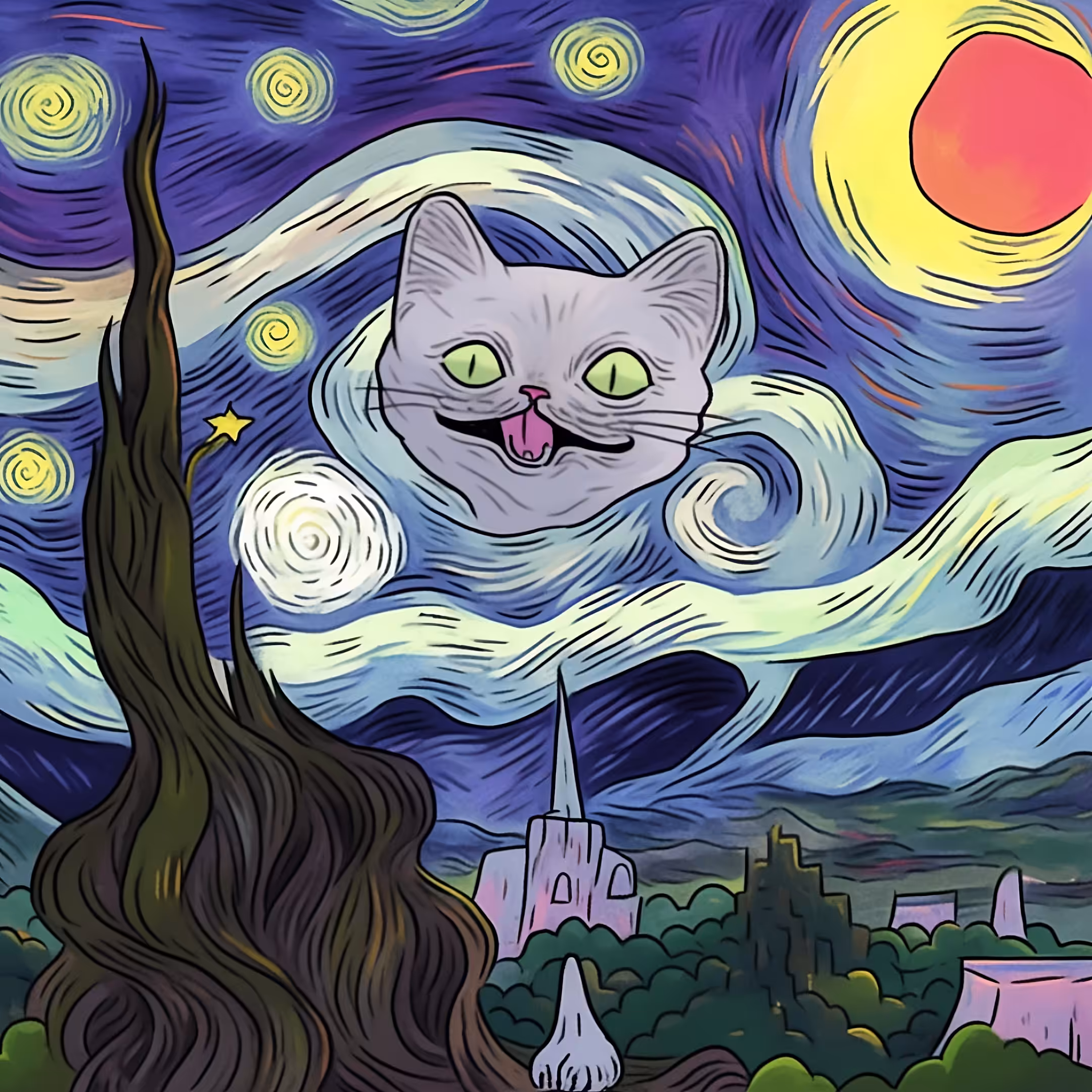 The Cat Starry Night