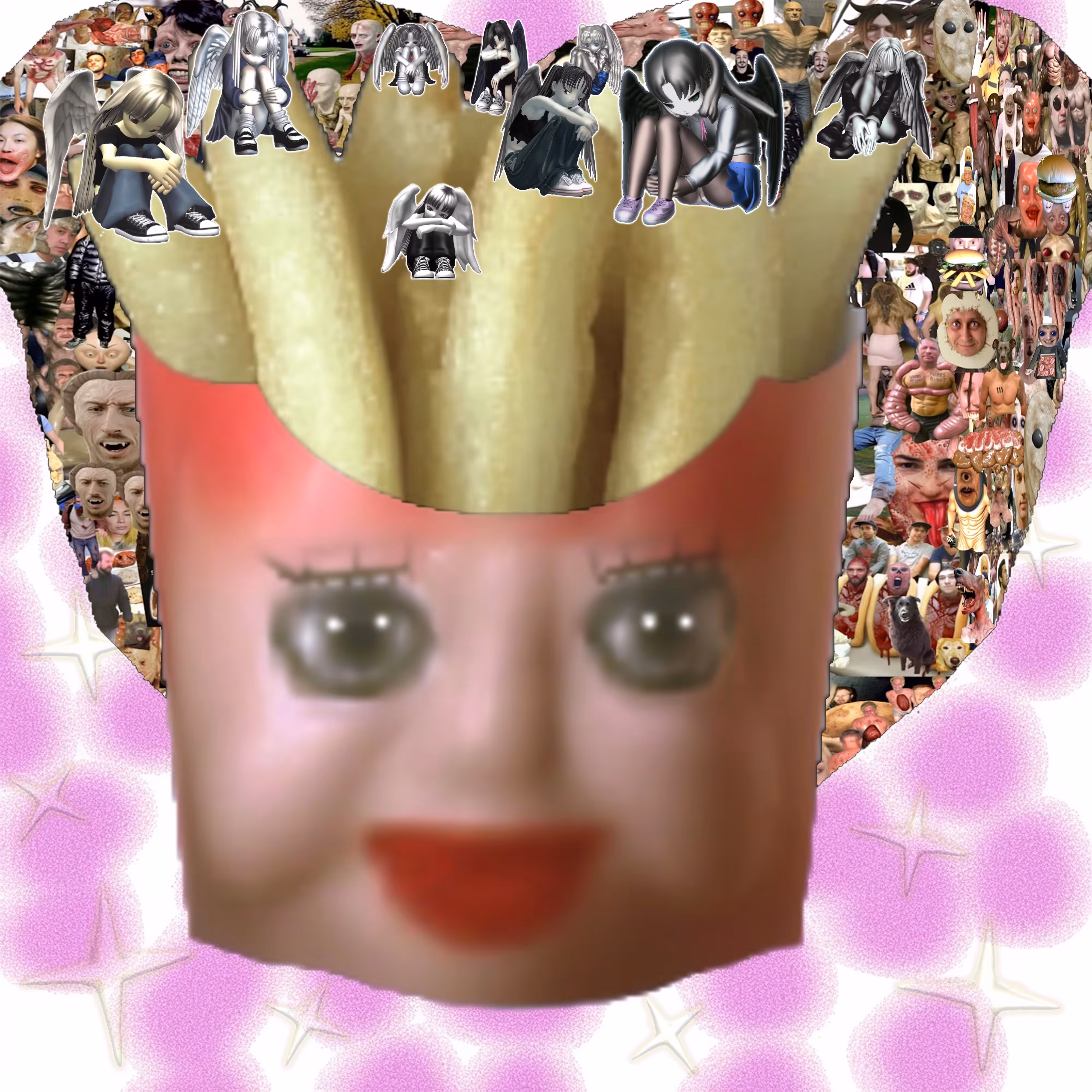 Fried potatoes with angel sauce