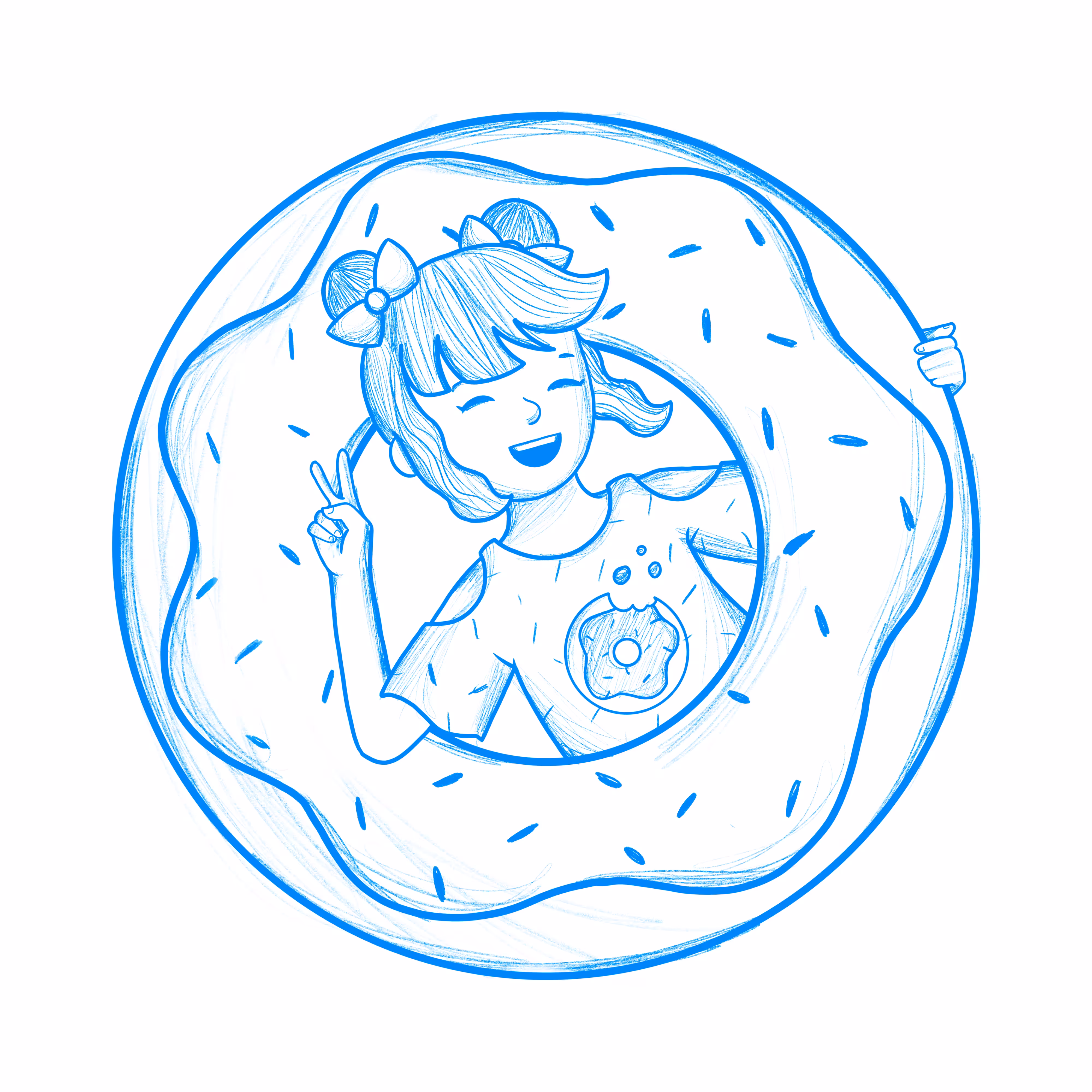 Donut Selfie Sketch