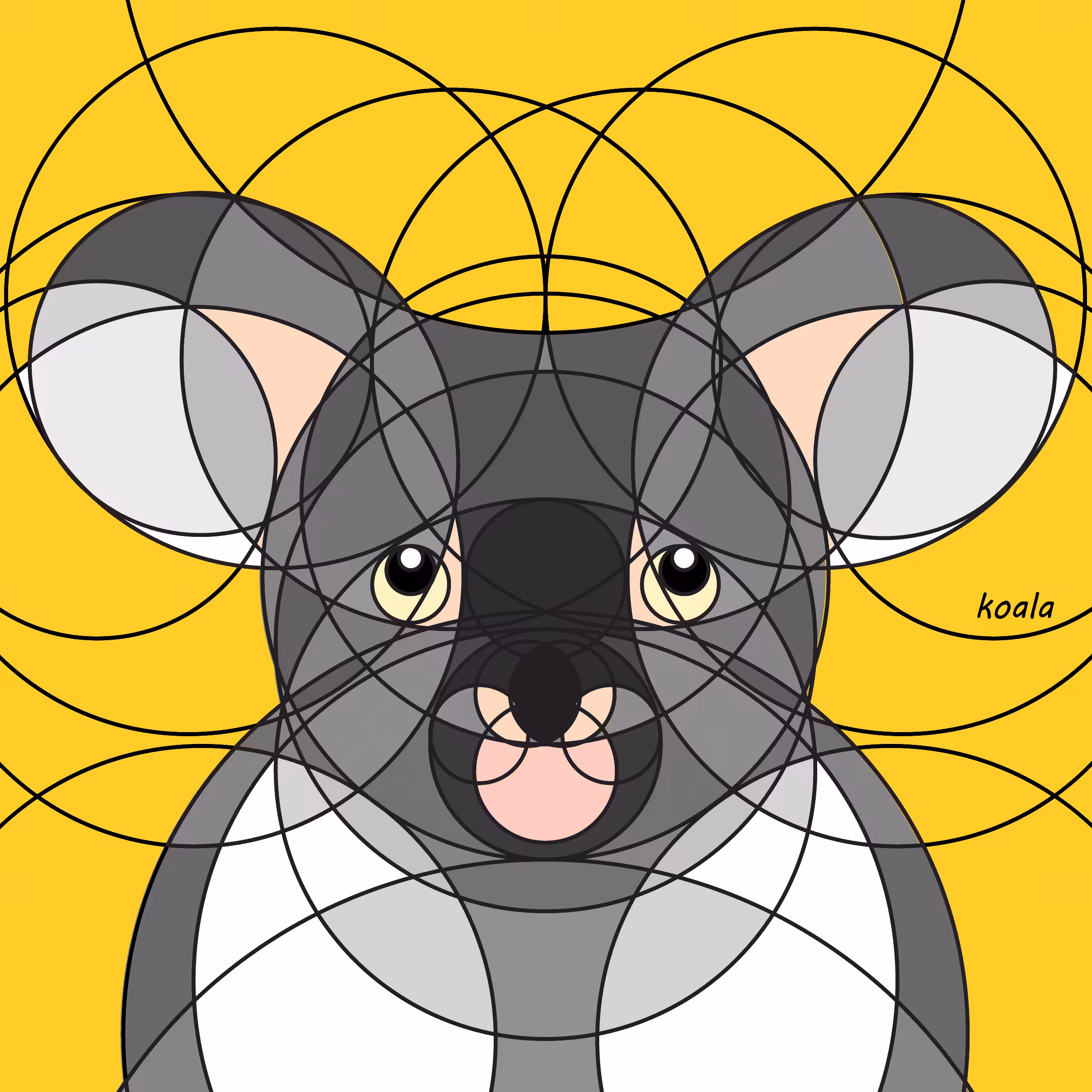 Animal Circle Illustration #014