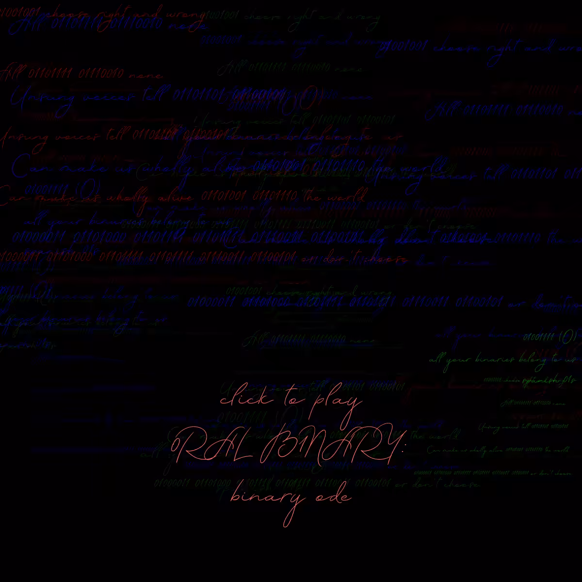 0RAL B1NARY: “BINARY ODE” #208