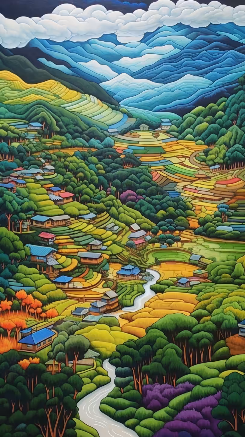 Happy Town in Philippine near the Rice Terraces