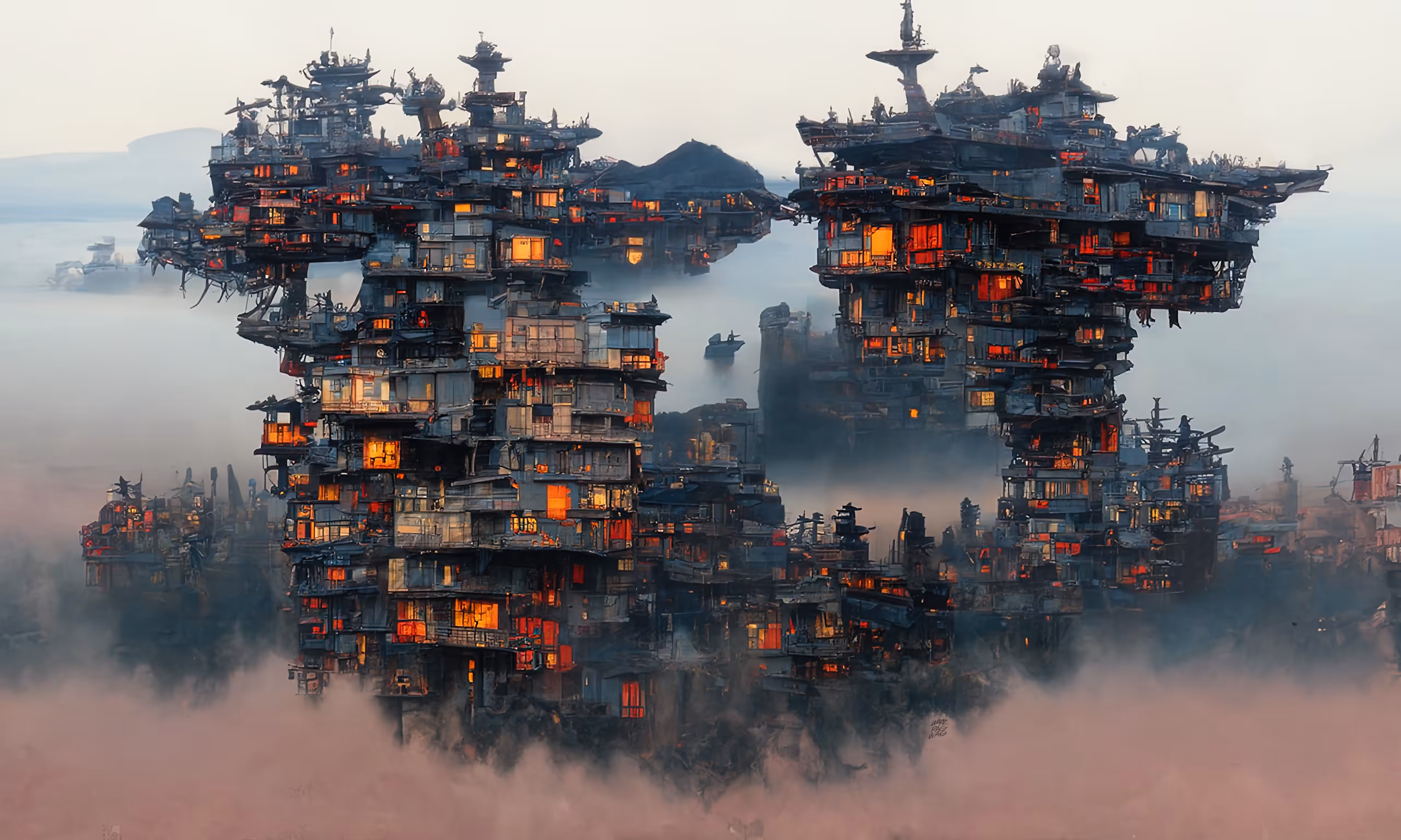 Diffused Arch: Floating Buildings 09