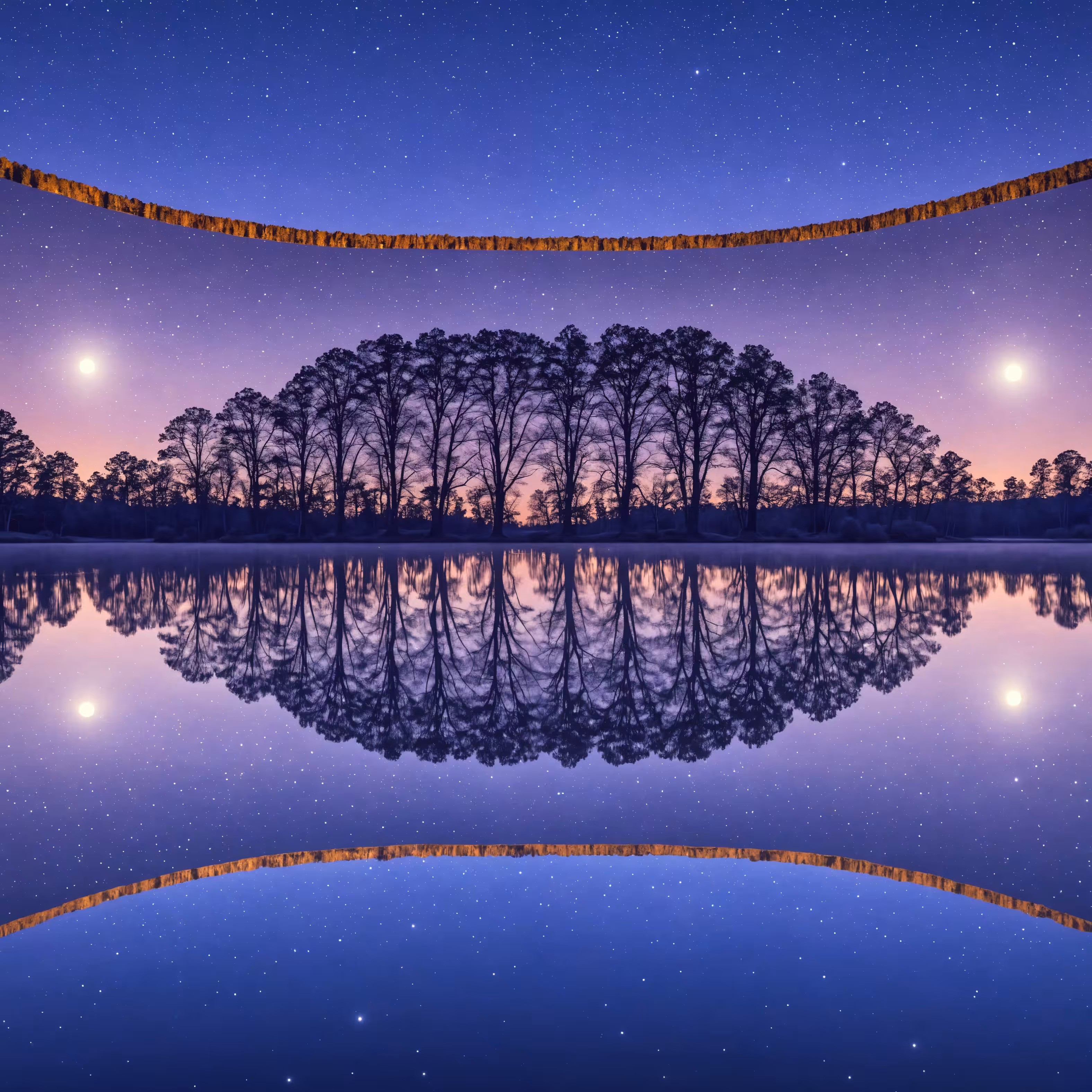 Long Exposure, Moonlight Reflection Lake 8K By Mark Rothko