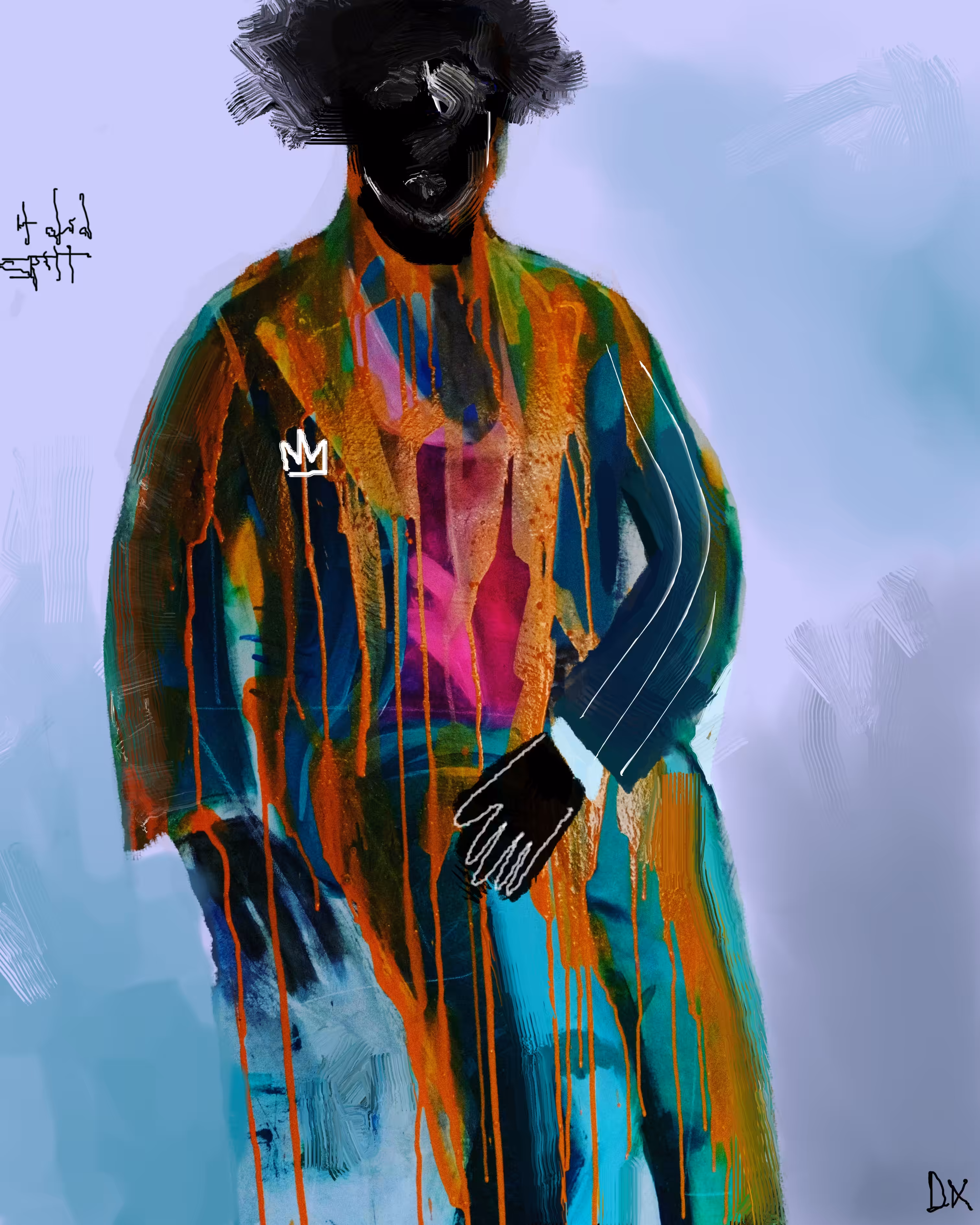 RED OIL ON SUIT