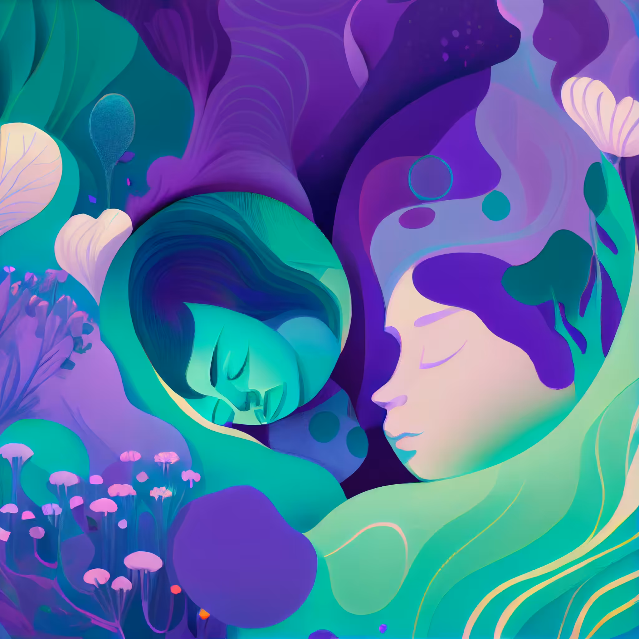 Green Özge is Sleeping, Purple Sabio is Kissing