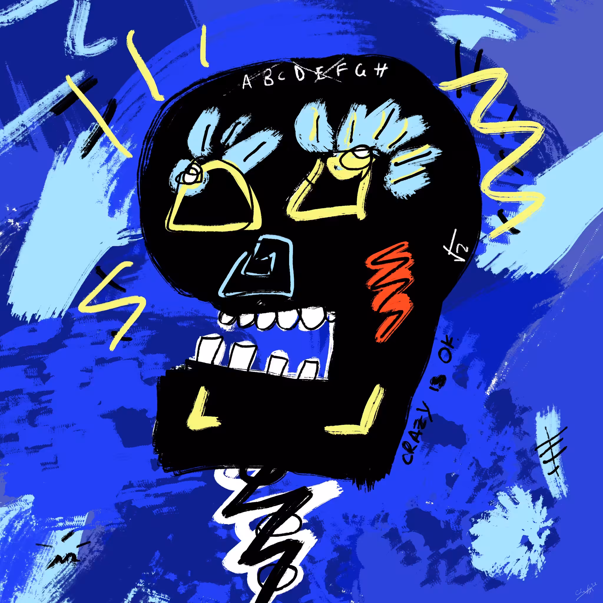 "Crazy is OK" - World Skull ArtWork