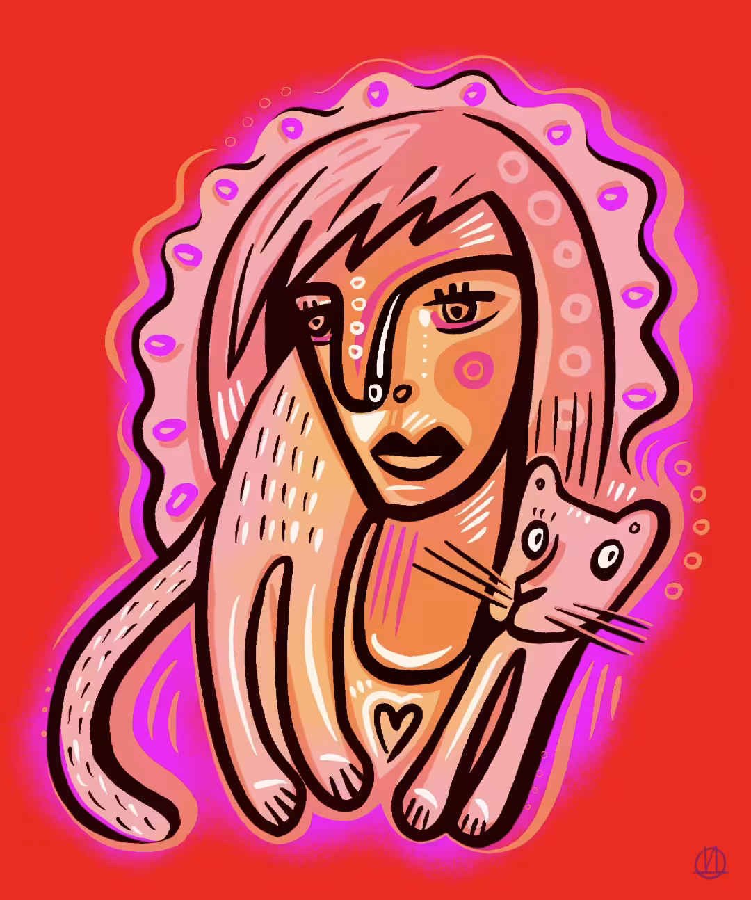 DARIA KUSTO ART: GLOW AND CAT