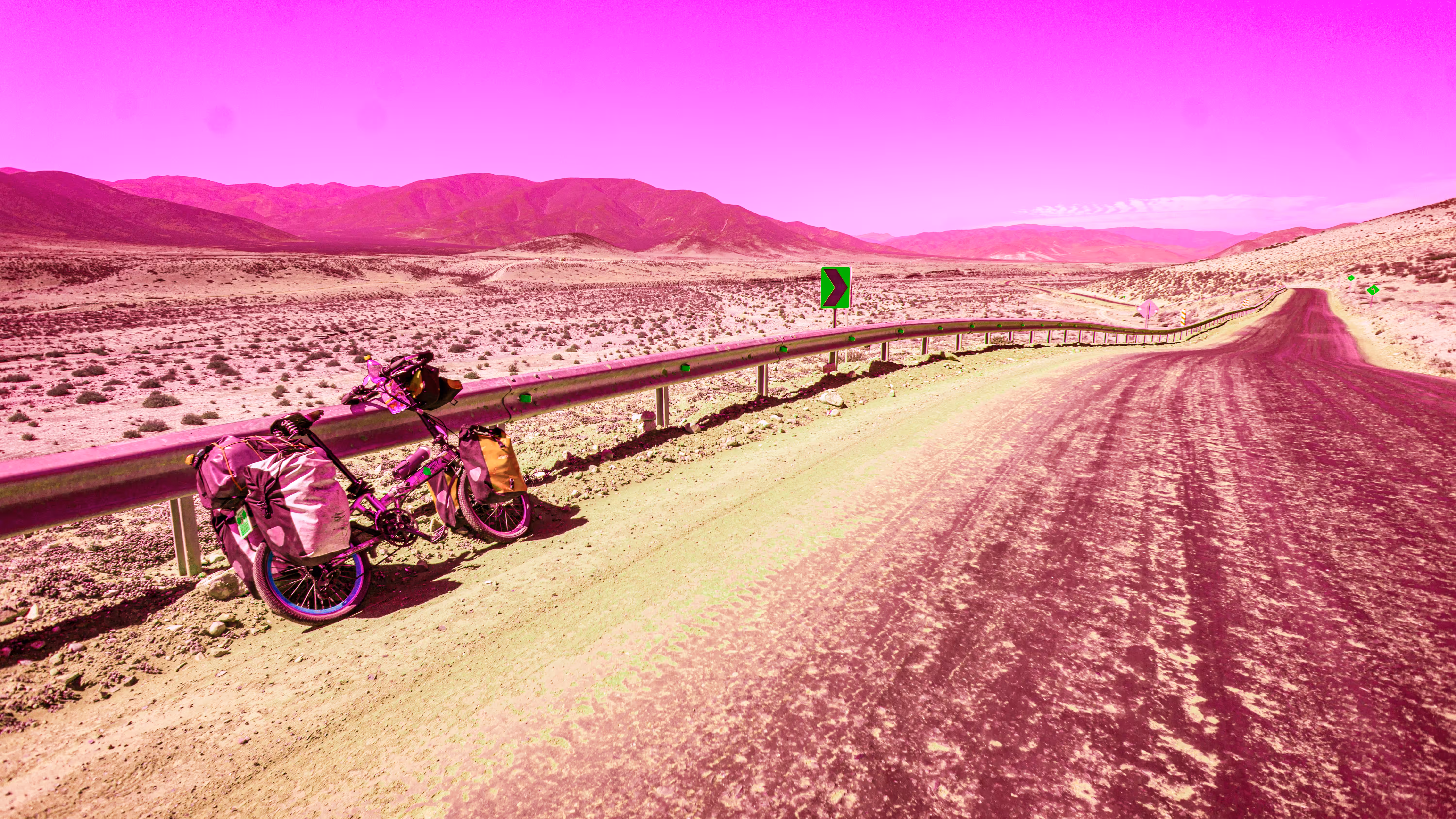 Traveling by bike around the pink planet