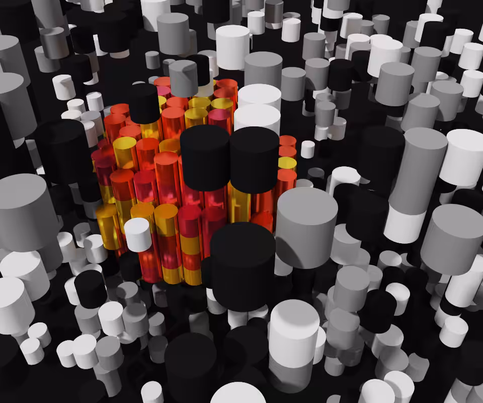 3D generative colorful pixel blocks 017