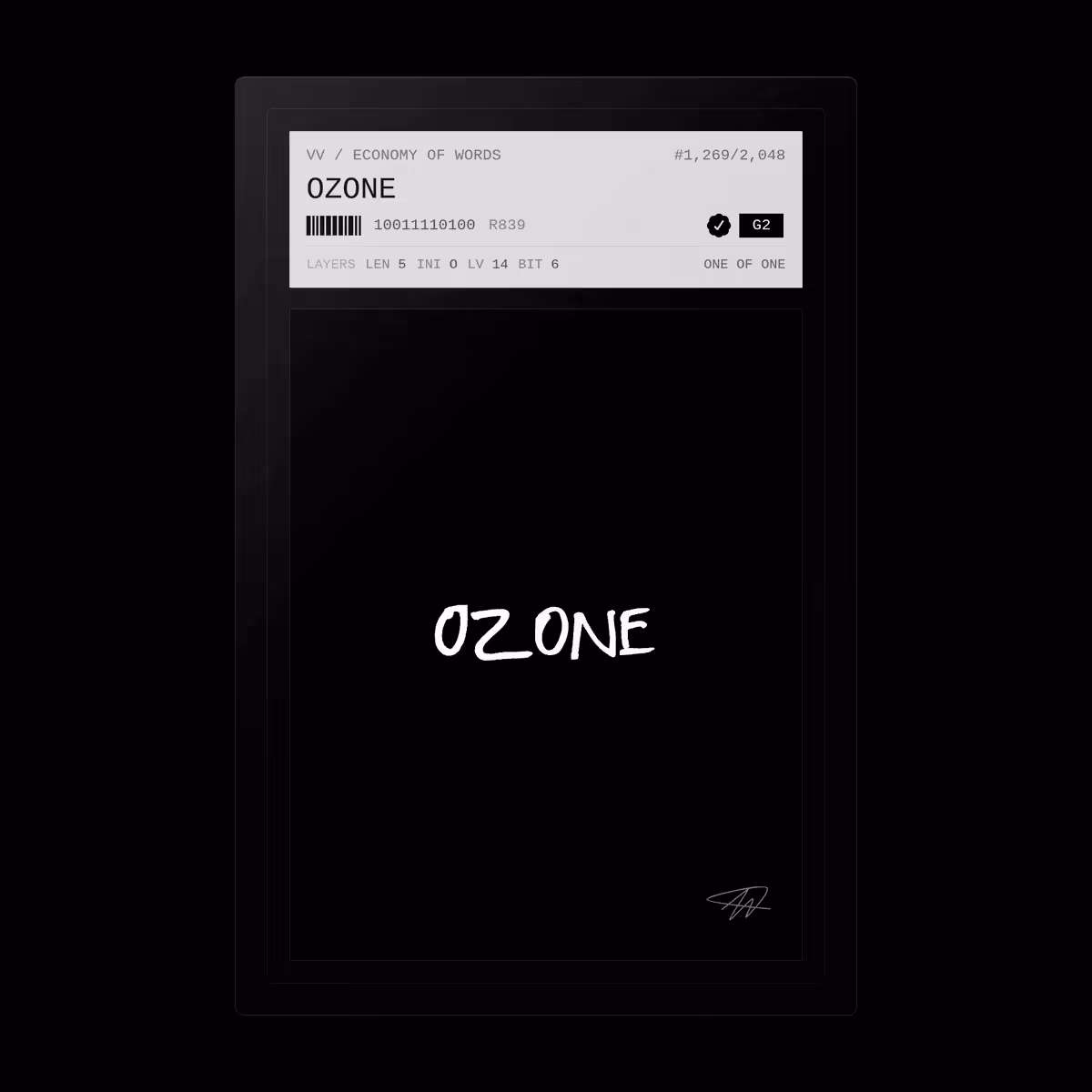 Economy of Words: OZONE · #1269