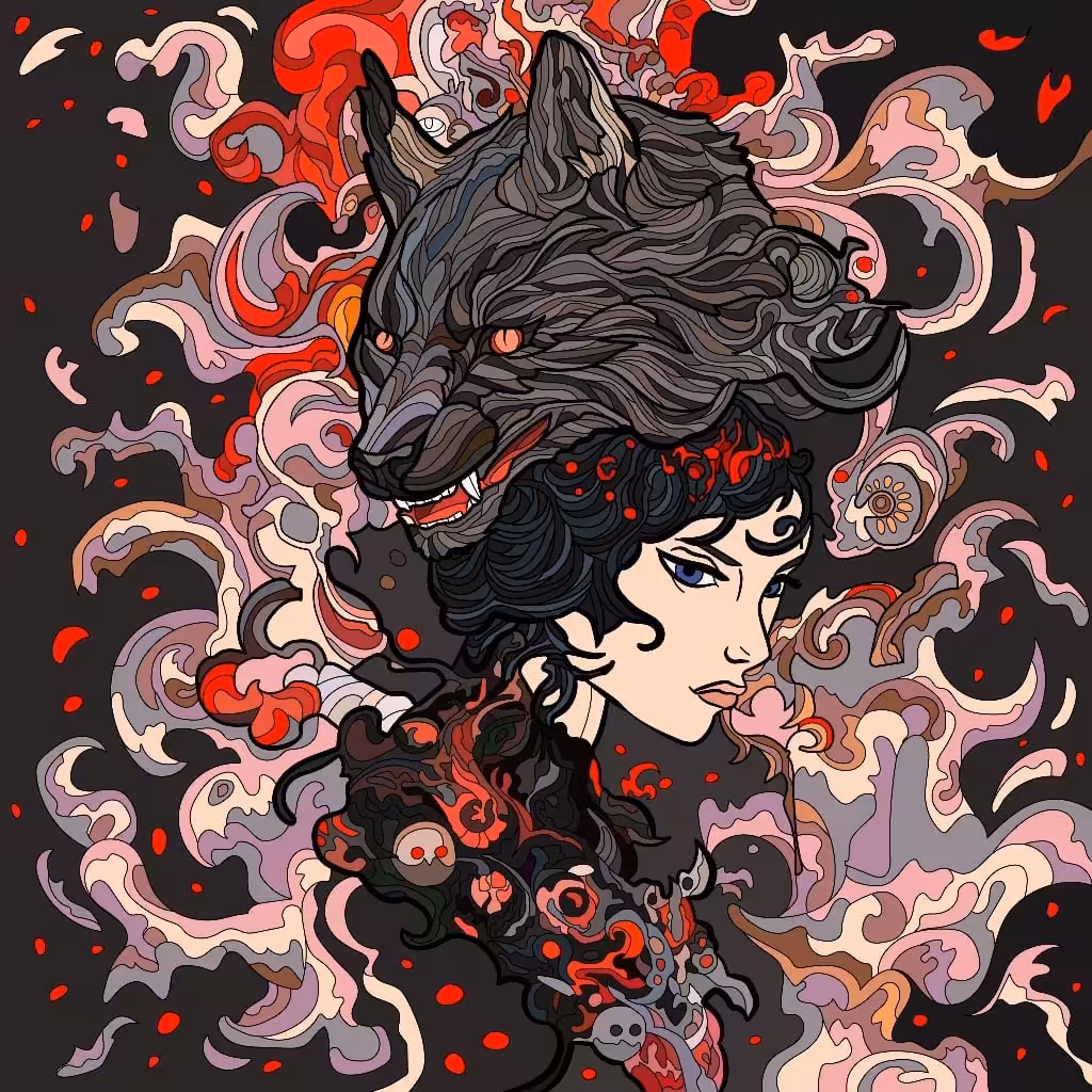 Girl & wolf