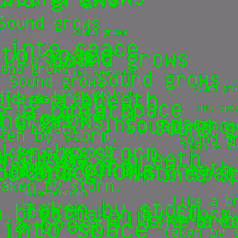 SOUND GROWS INTO SPACE #73